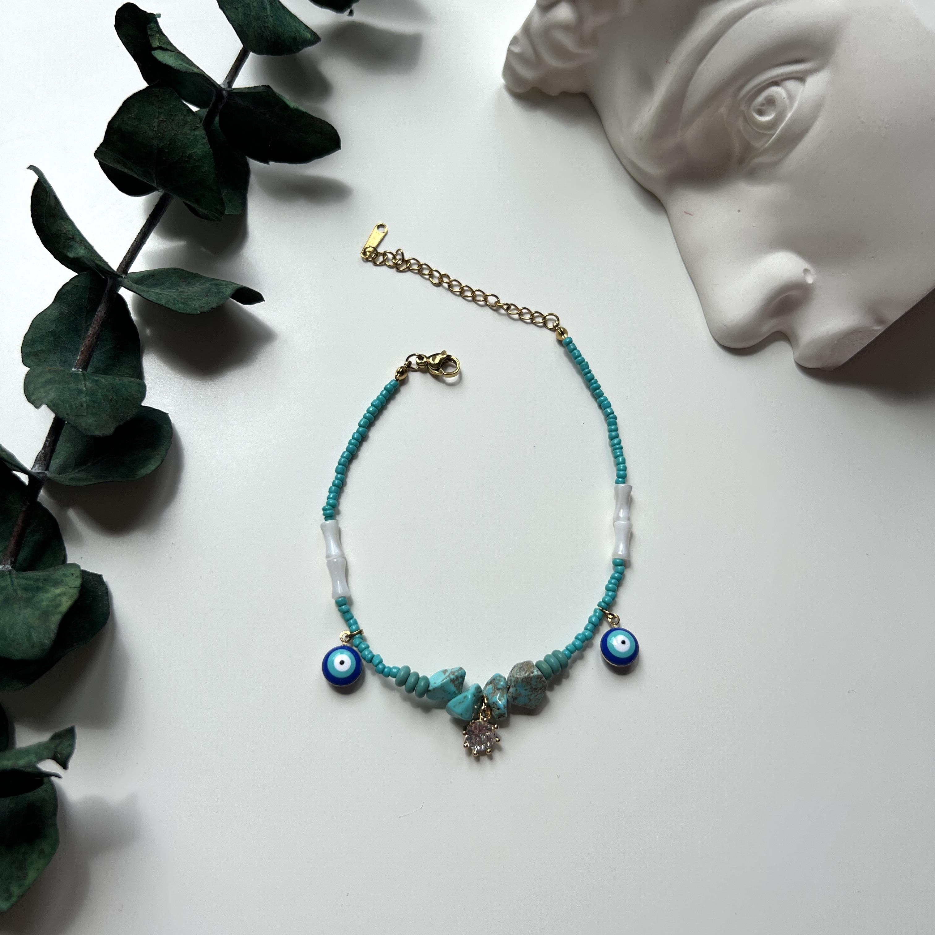 Çelik Kristal Taşlı Halhal