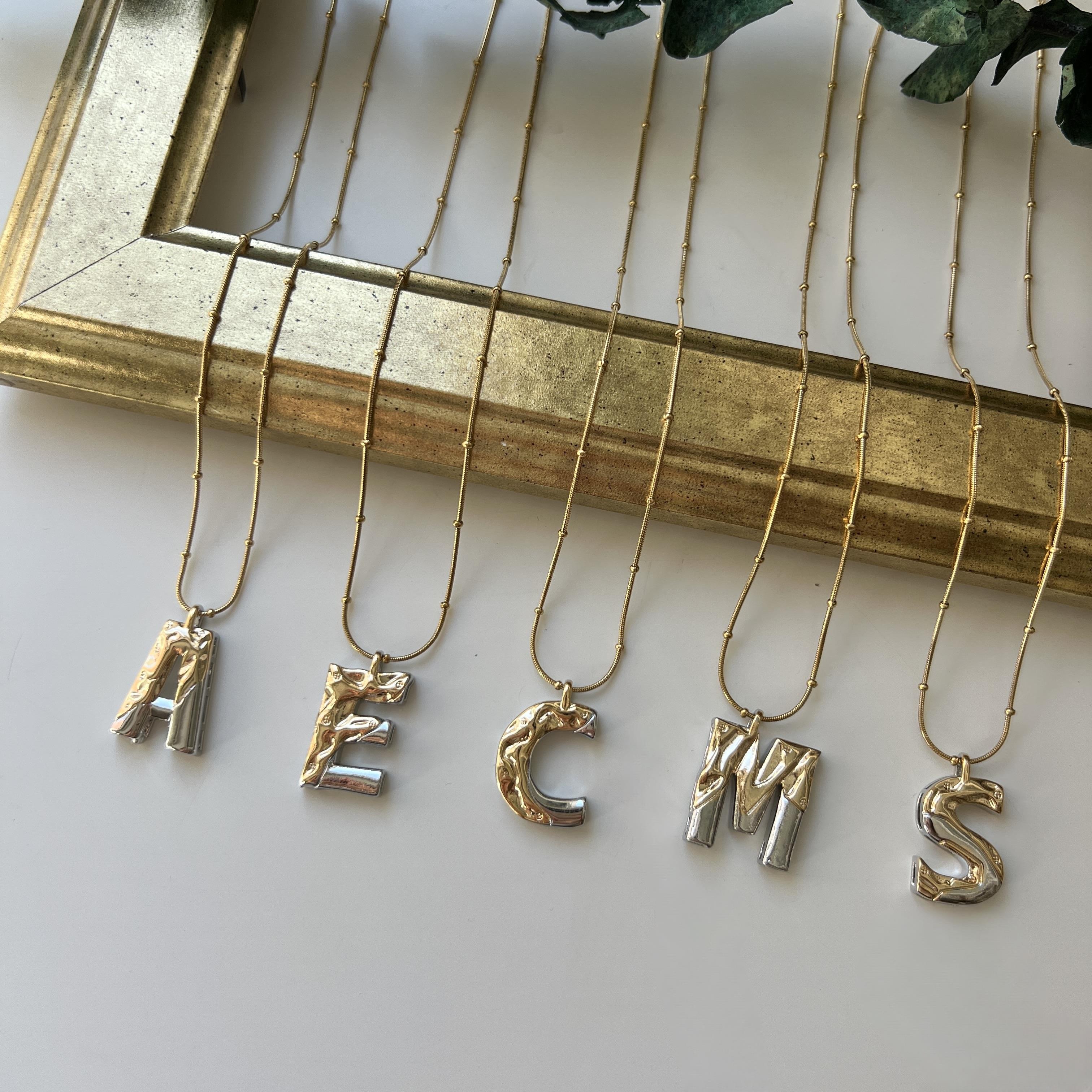 Çelik Mix Harf Kolye