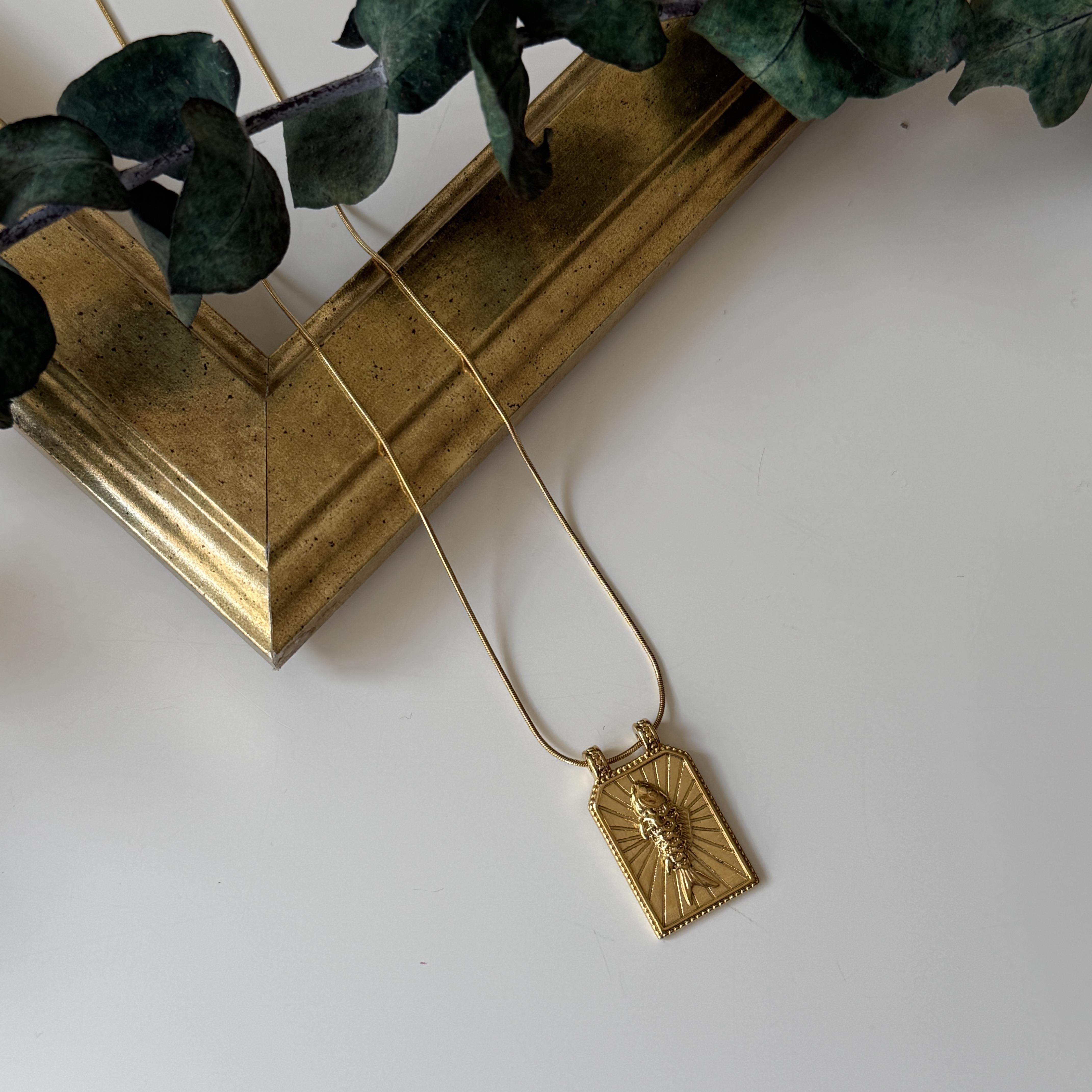 Çelik Plaka Balık Kolye