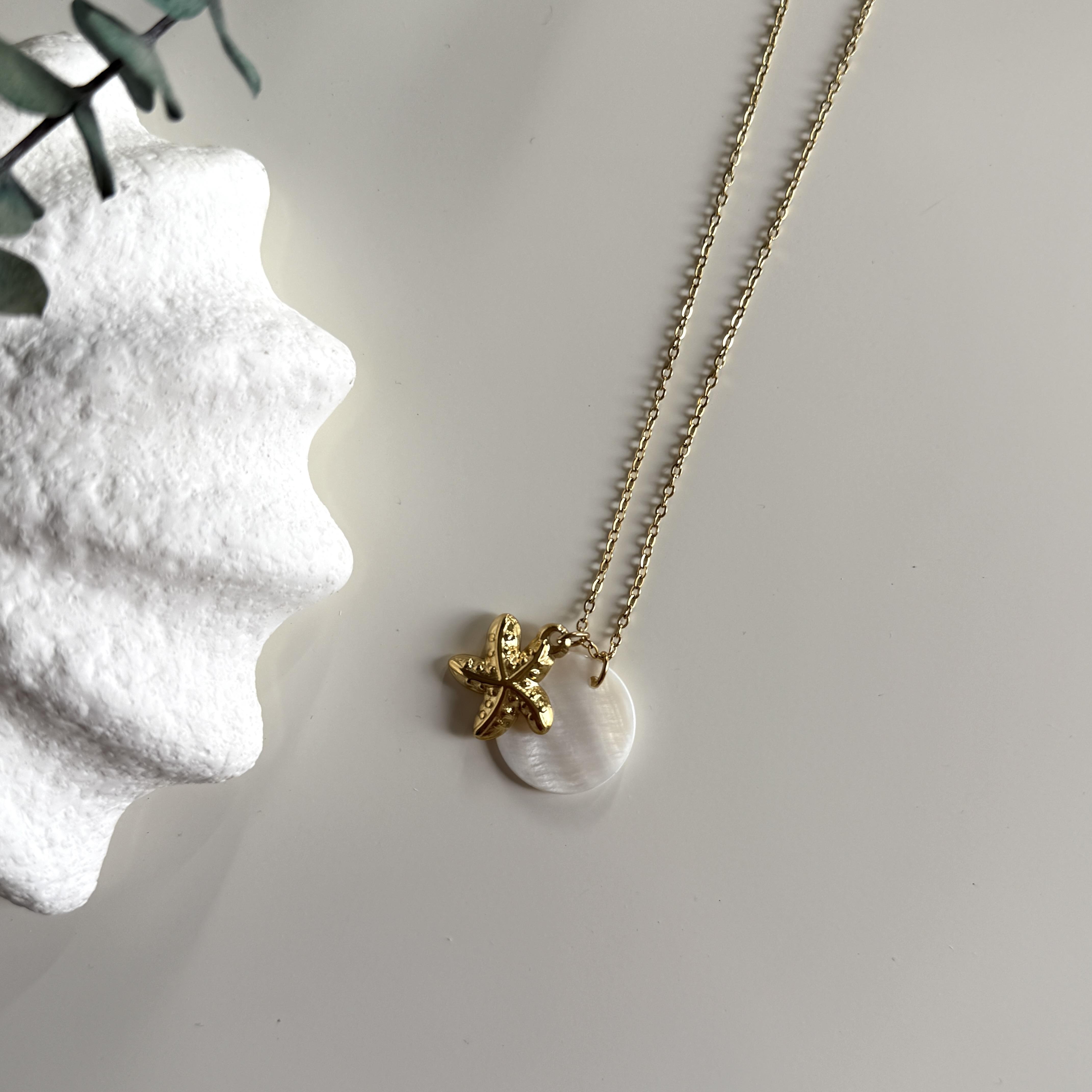 Çelik Sedefli Deniz Yıldızı Kolye