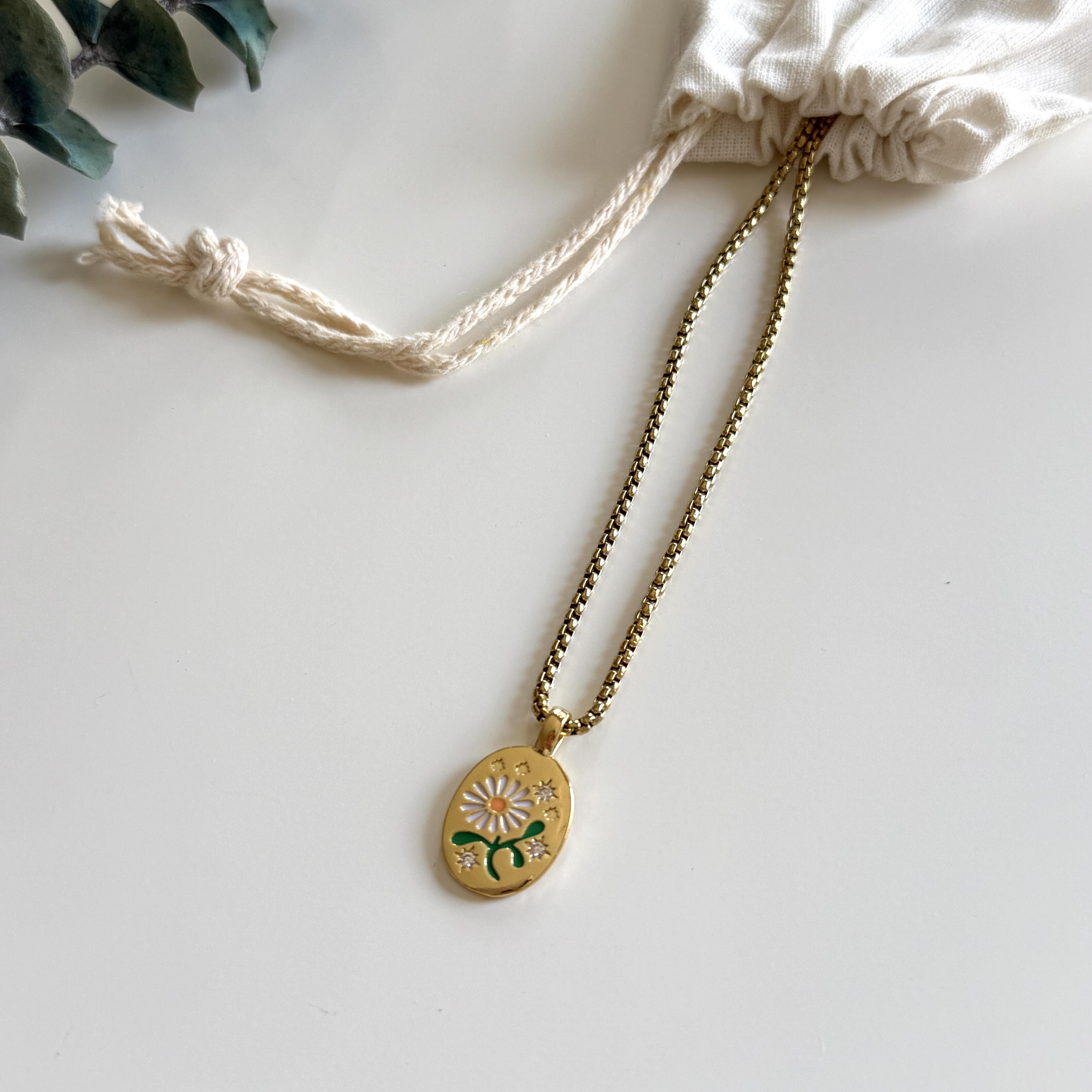 Çelik Tarot Papatya Kolye