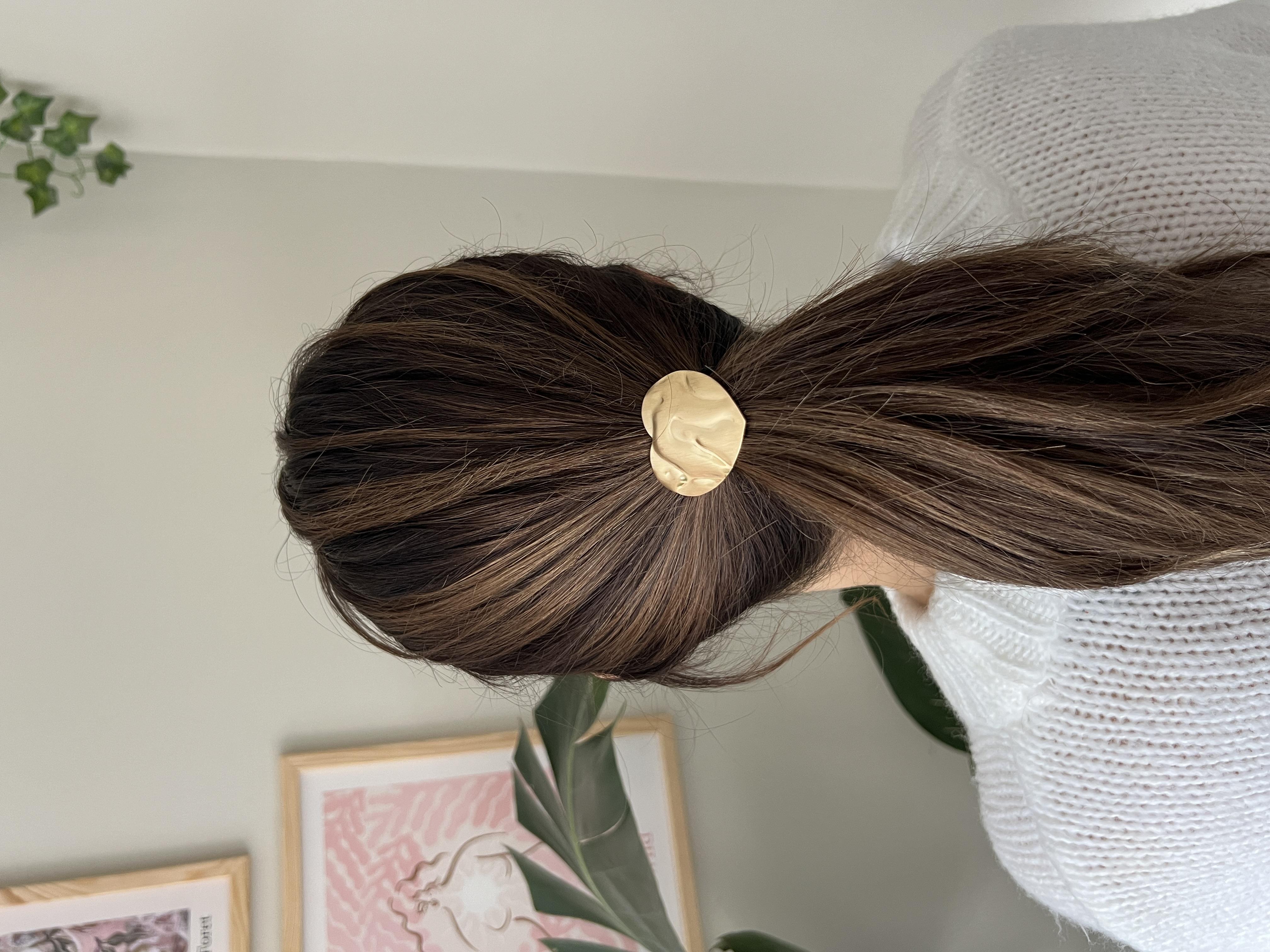 Gold Dalgalı Kalp Lastik Toka