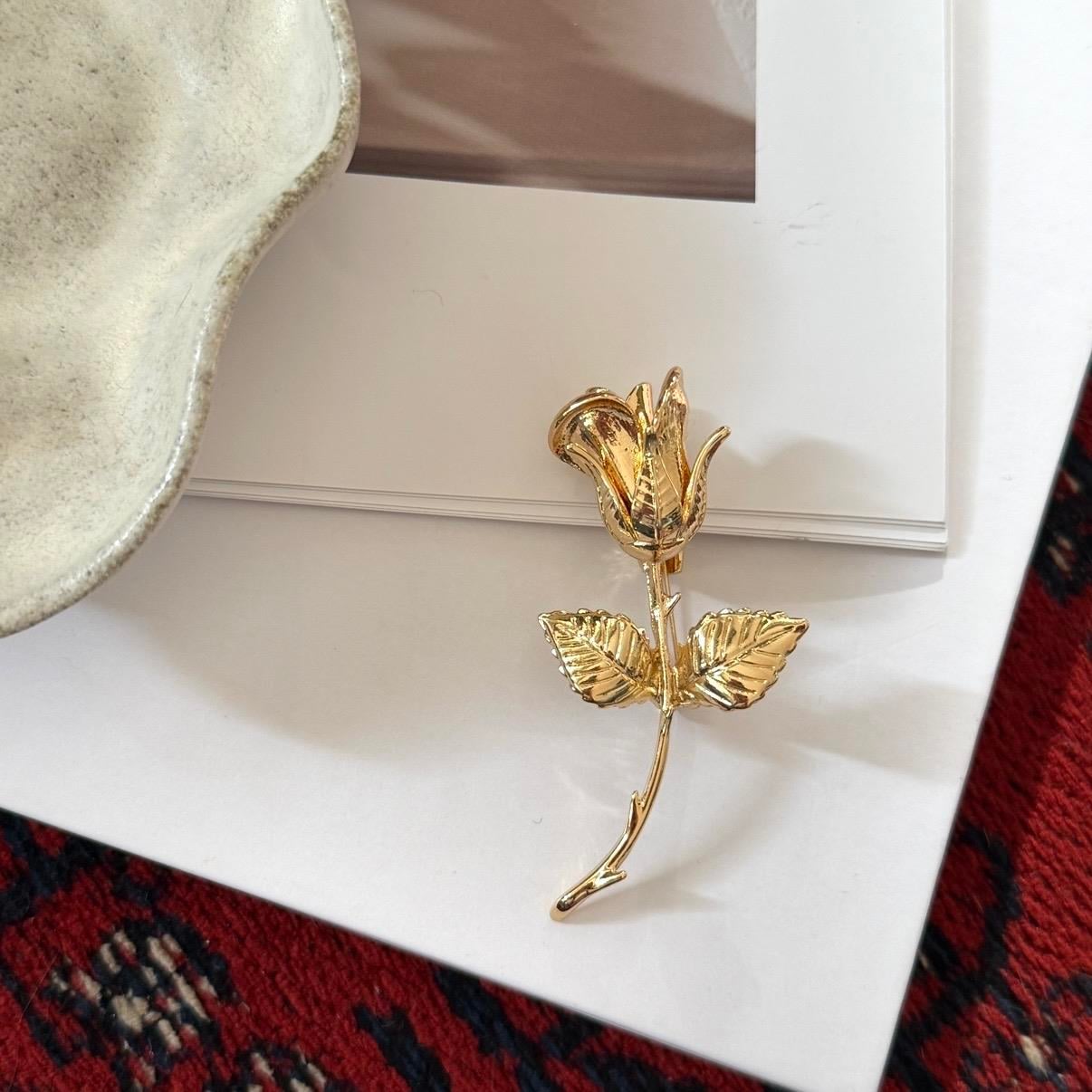 Gold Gül Broş