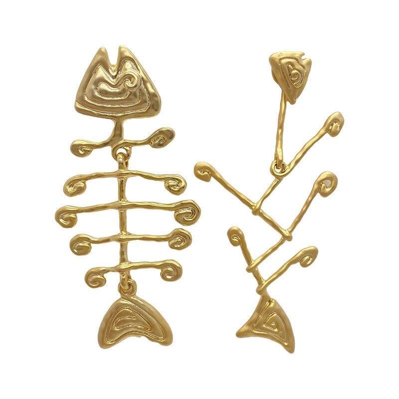 Gold Mat Kılçık Balık Küpe
