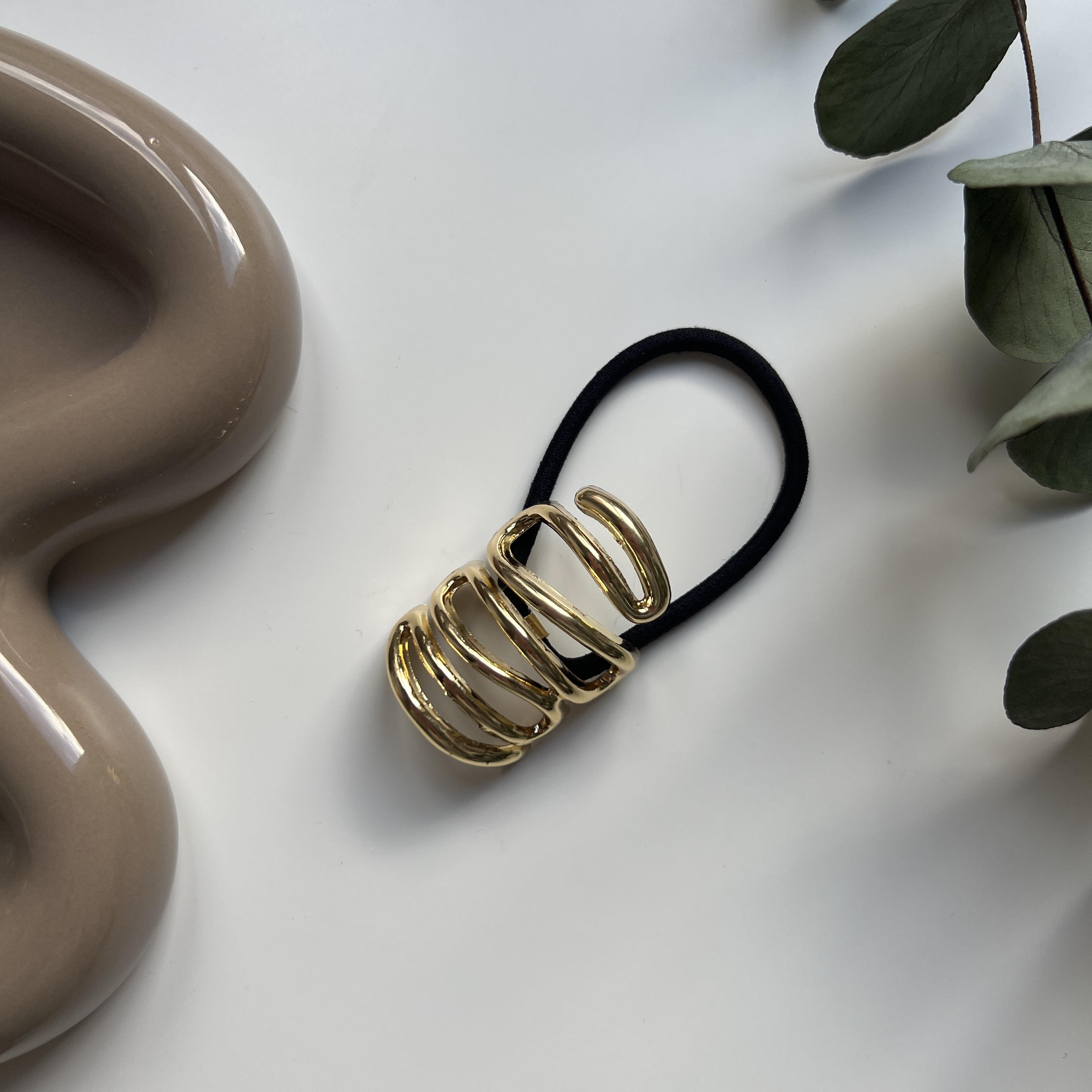 Gold Metal Spiral Lastik Toka