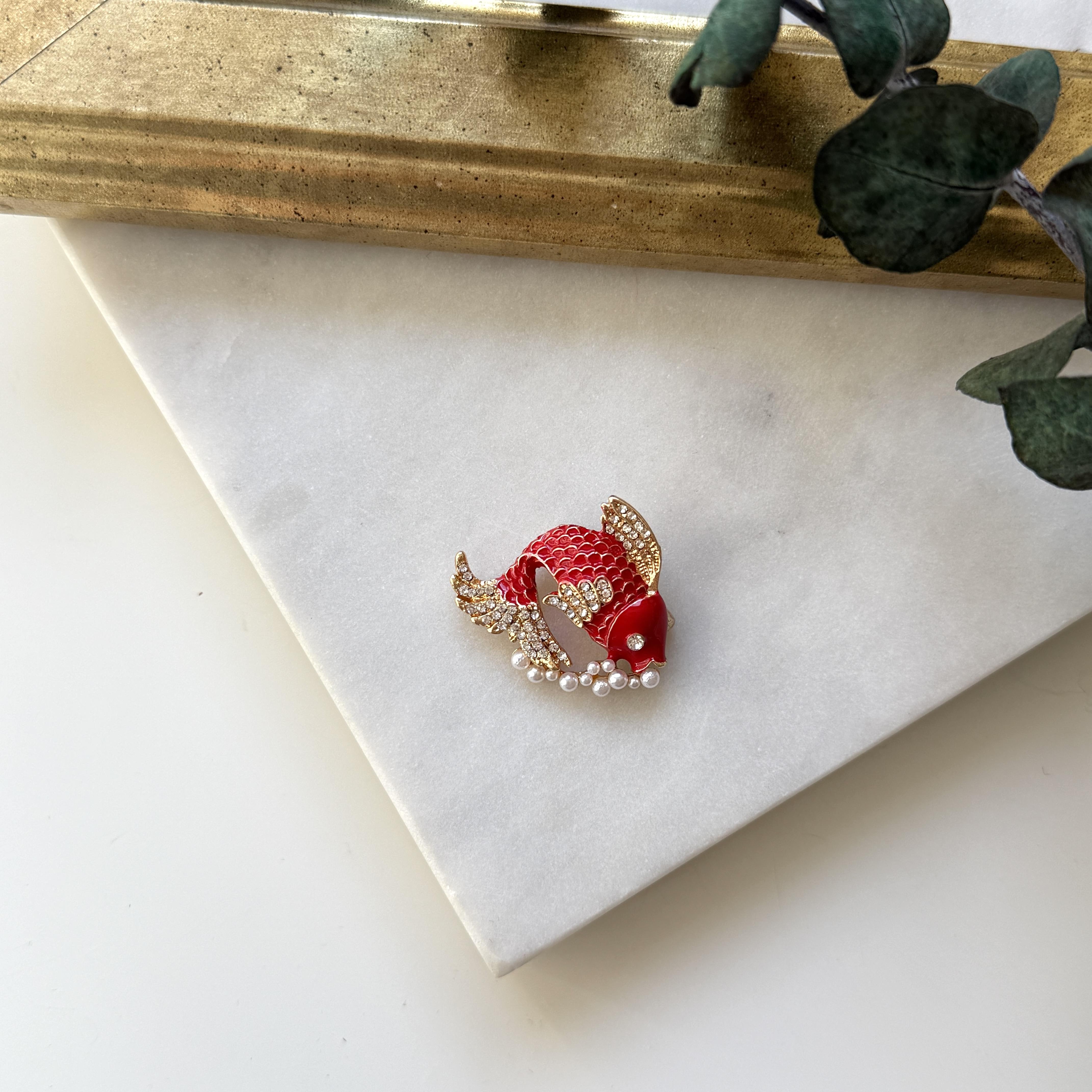 İncili Balık Broş