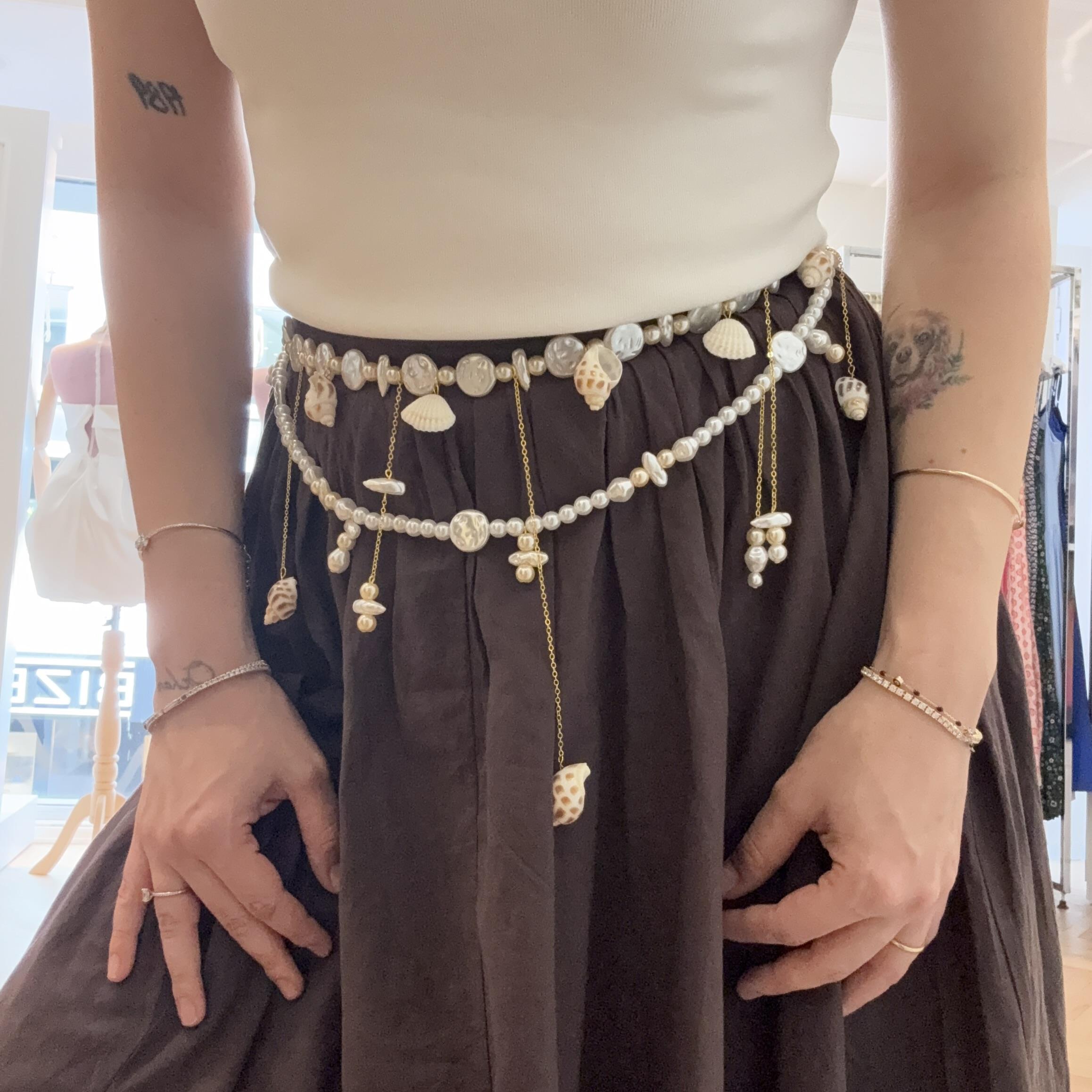 İncili Deniz Kabuklu Bel Zinciri