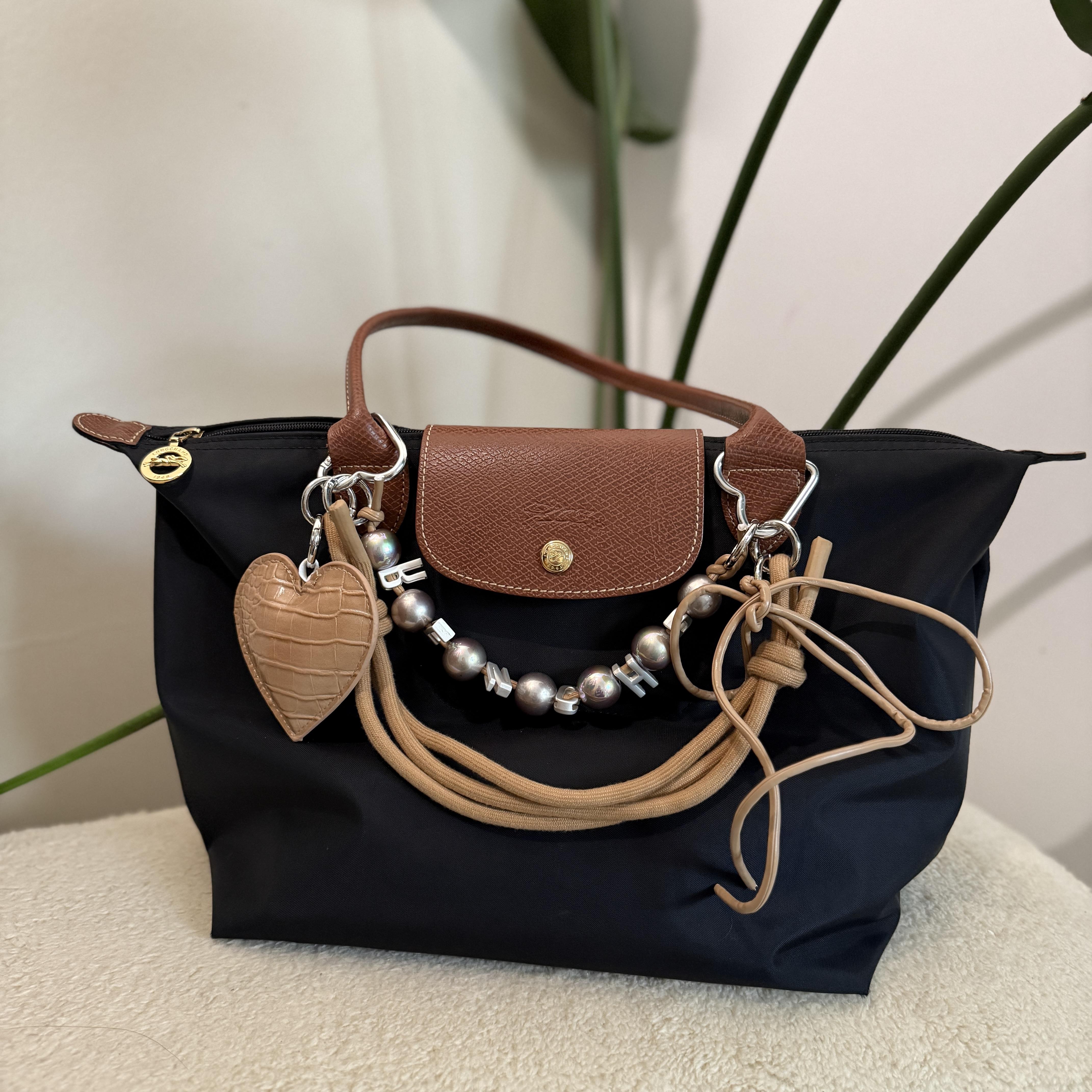 Kahve Kalp Çanta Aksesuarı