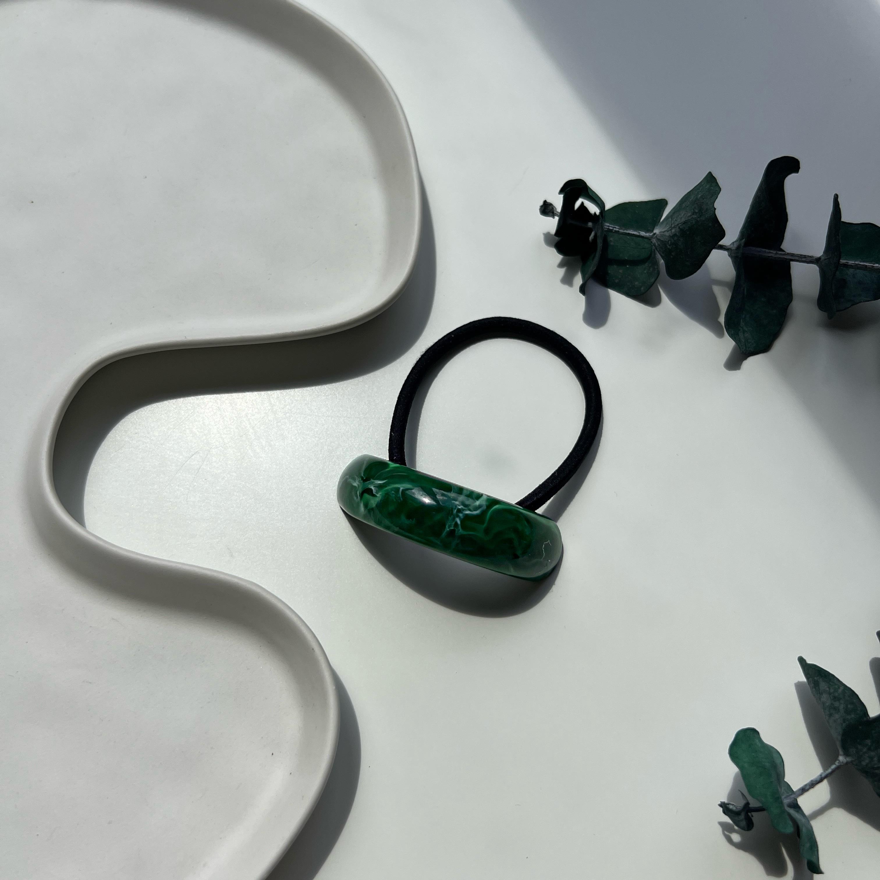 Kemik Bombe Yeşil Lastik Toka