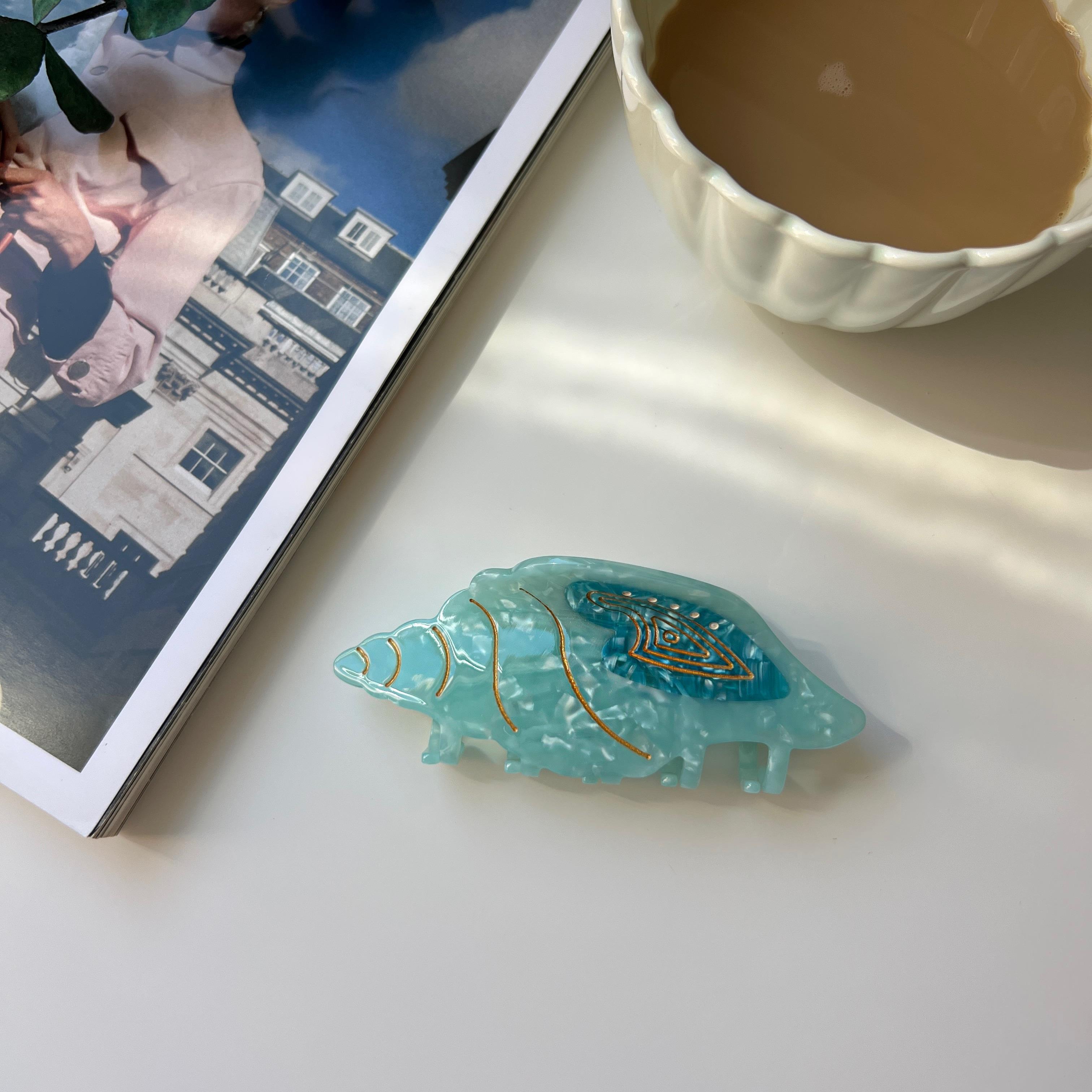 Kemik Mavi İstiridye Mandal Toka