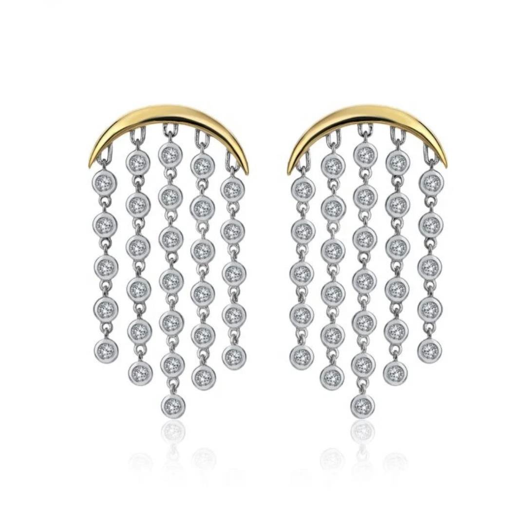 Kristal Taşlı Sallantılı Küpe