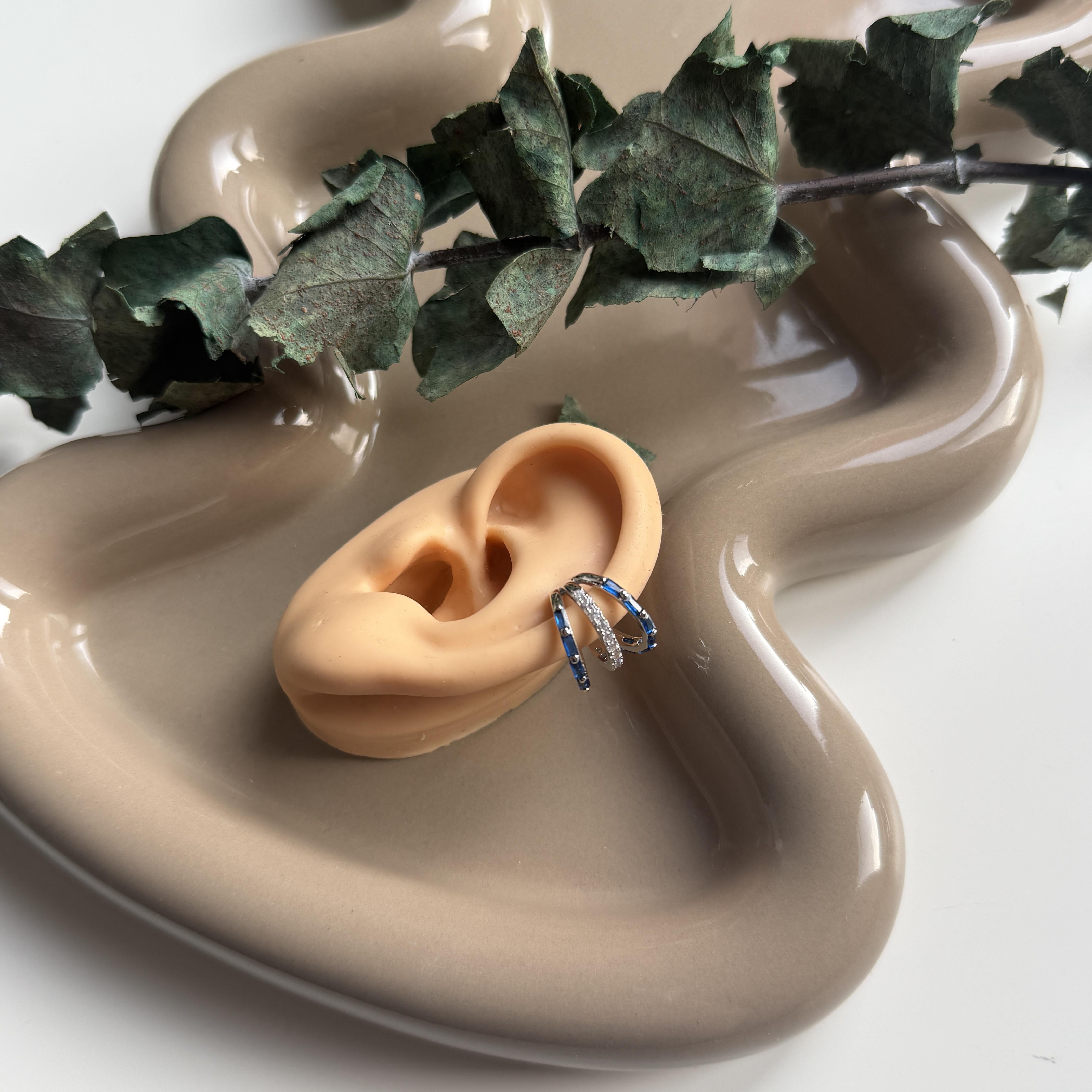 Lacivert Taşlı Earcuff