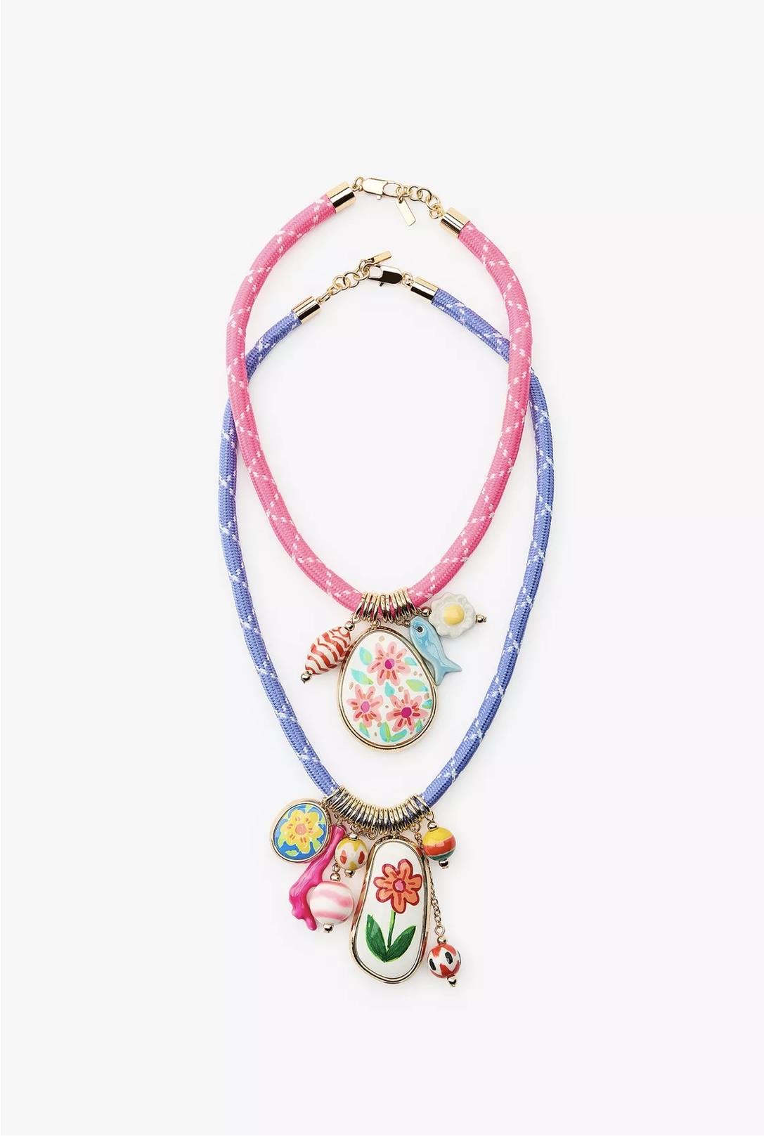 Marka 2li Kordon Charm Kolye