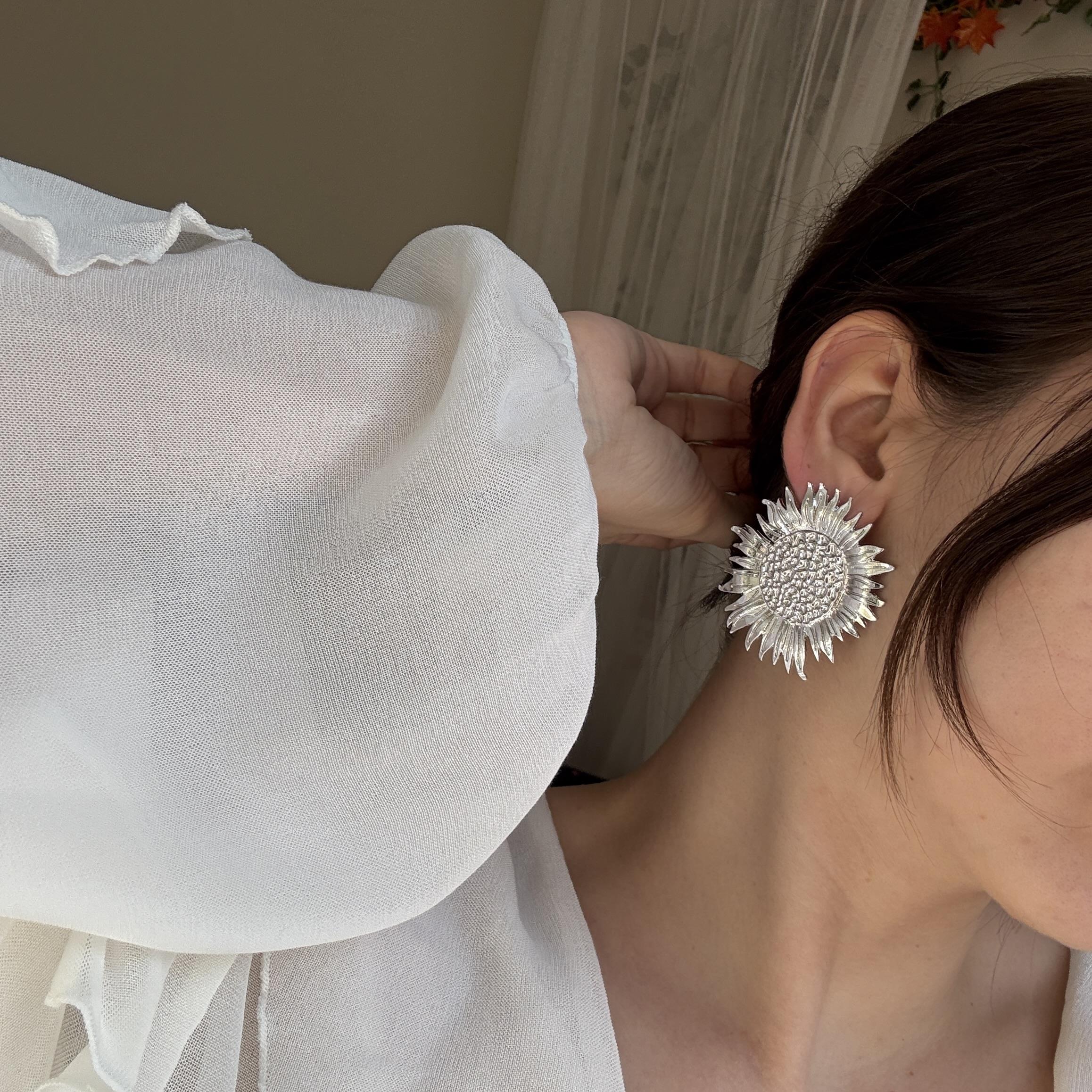 Marka Silver Ayçiçeği Küpe