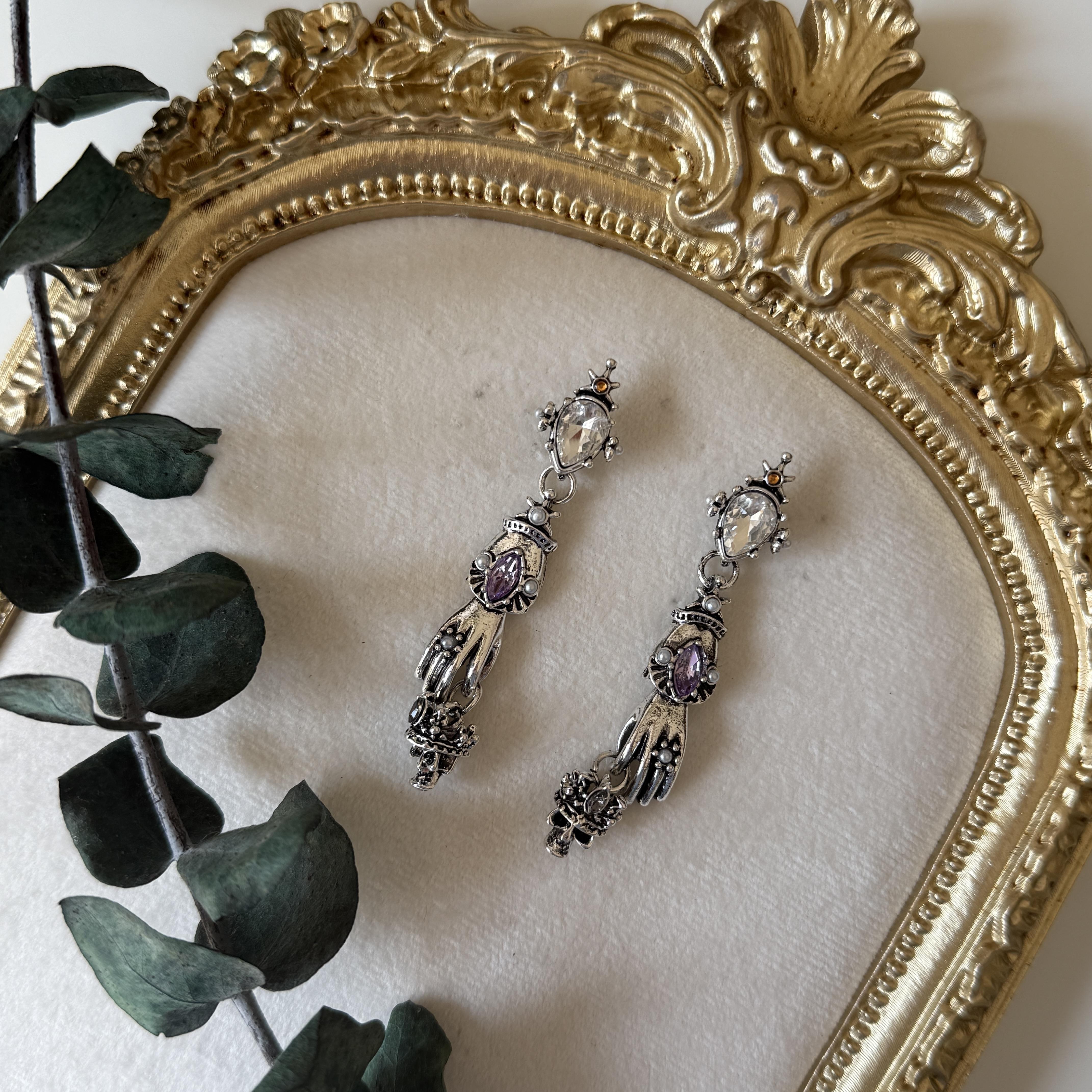 Marka Silver Eskitme Taşlı El Küpe