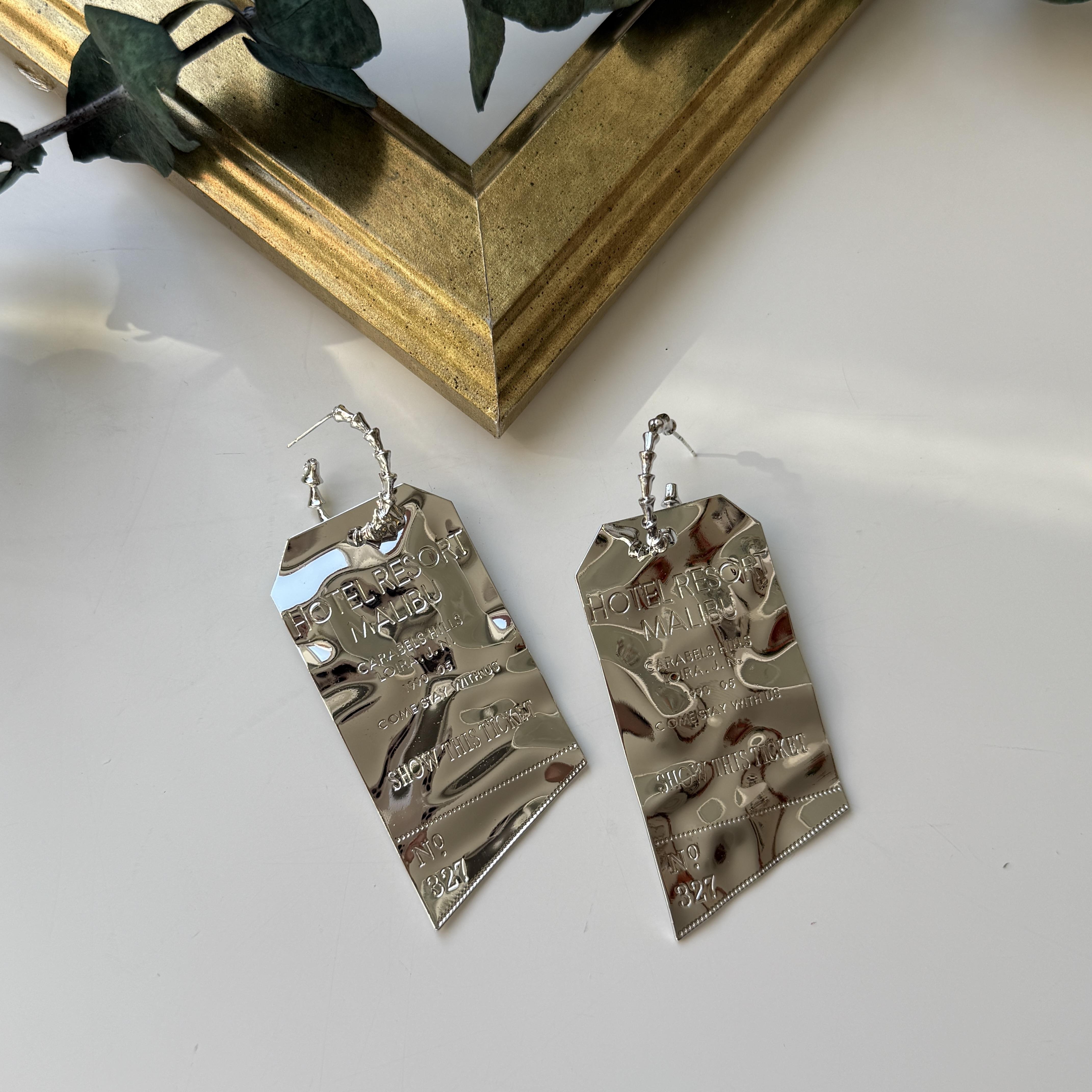 Marka Silver Plaka Küpe