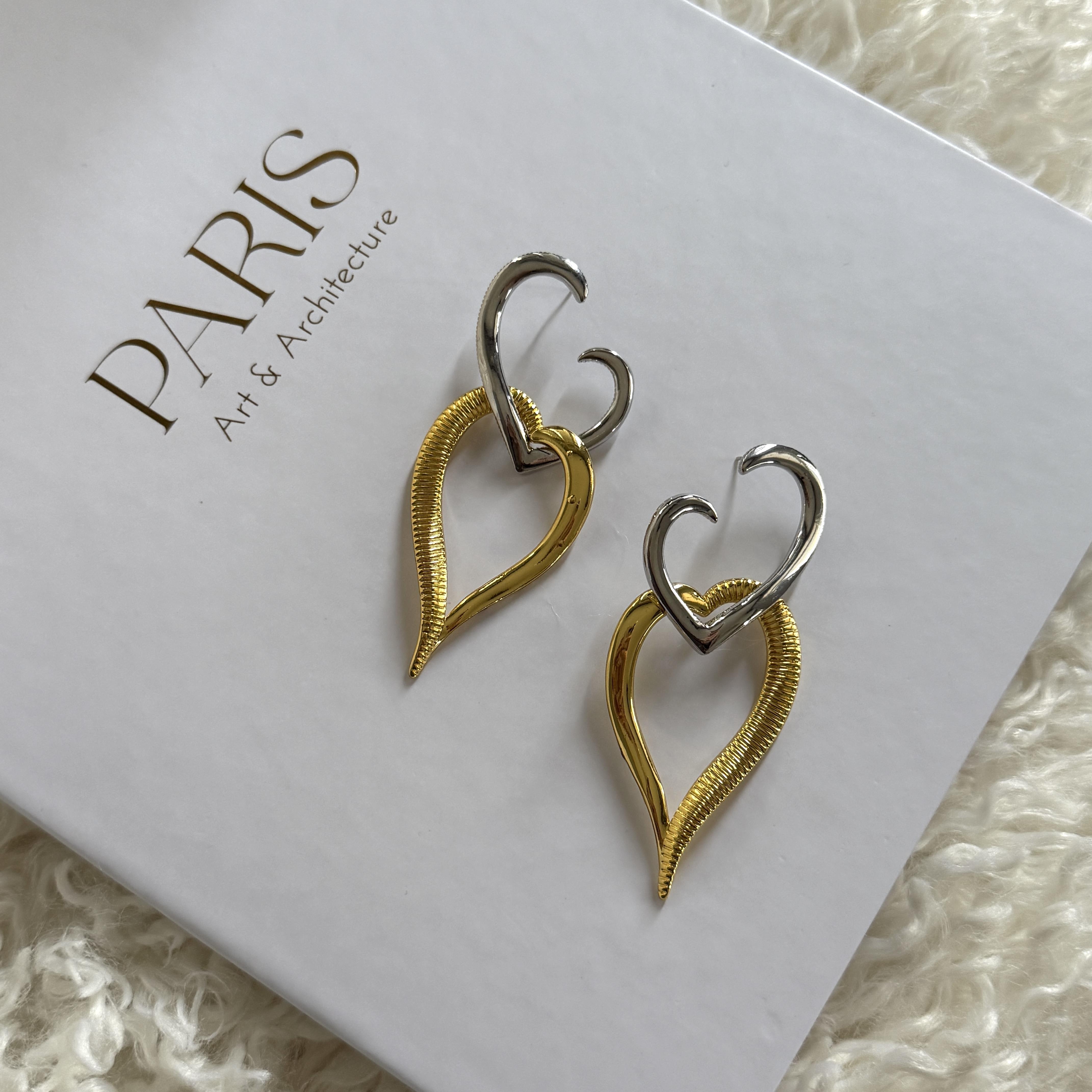 Mix Sallantılı Kalp Küpe