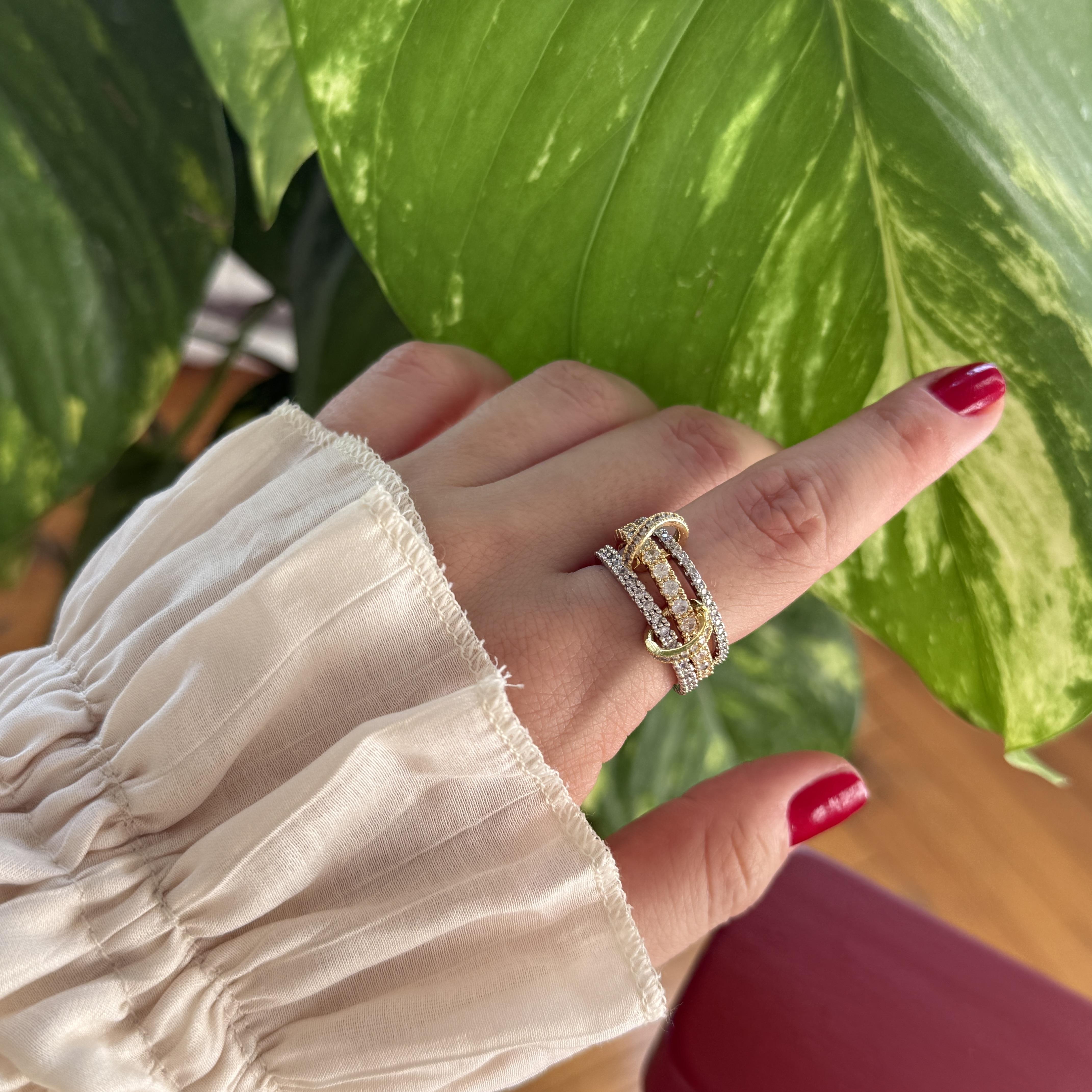 Mix Taşlı Çoklu Yüzük