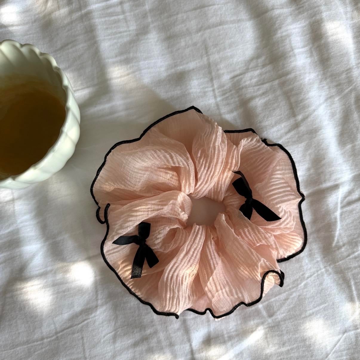 Pembe Fiyonklu Tül Simit Toka