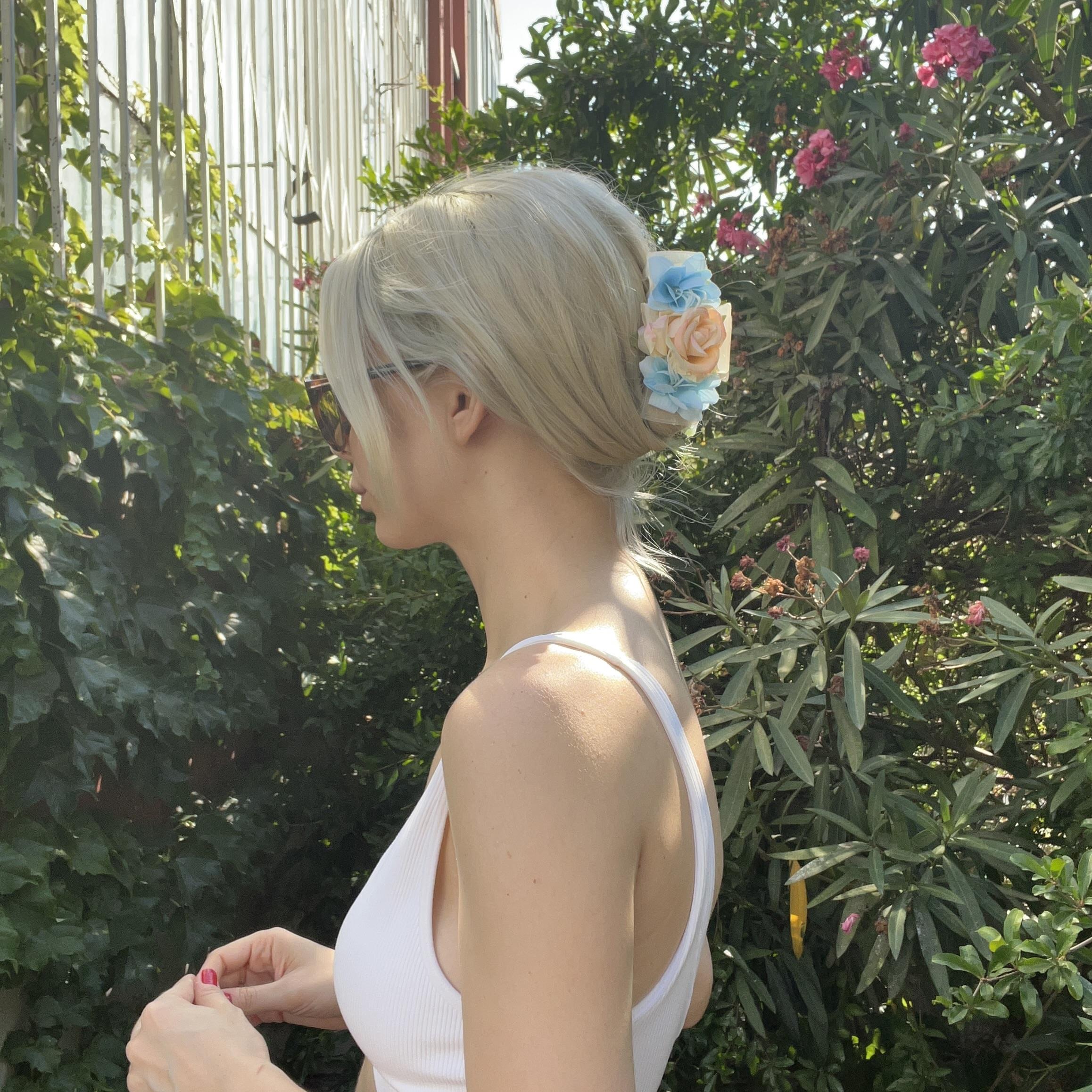 Renkli Çiçek Mandal Toka