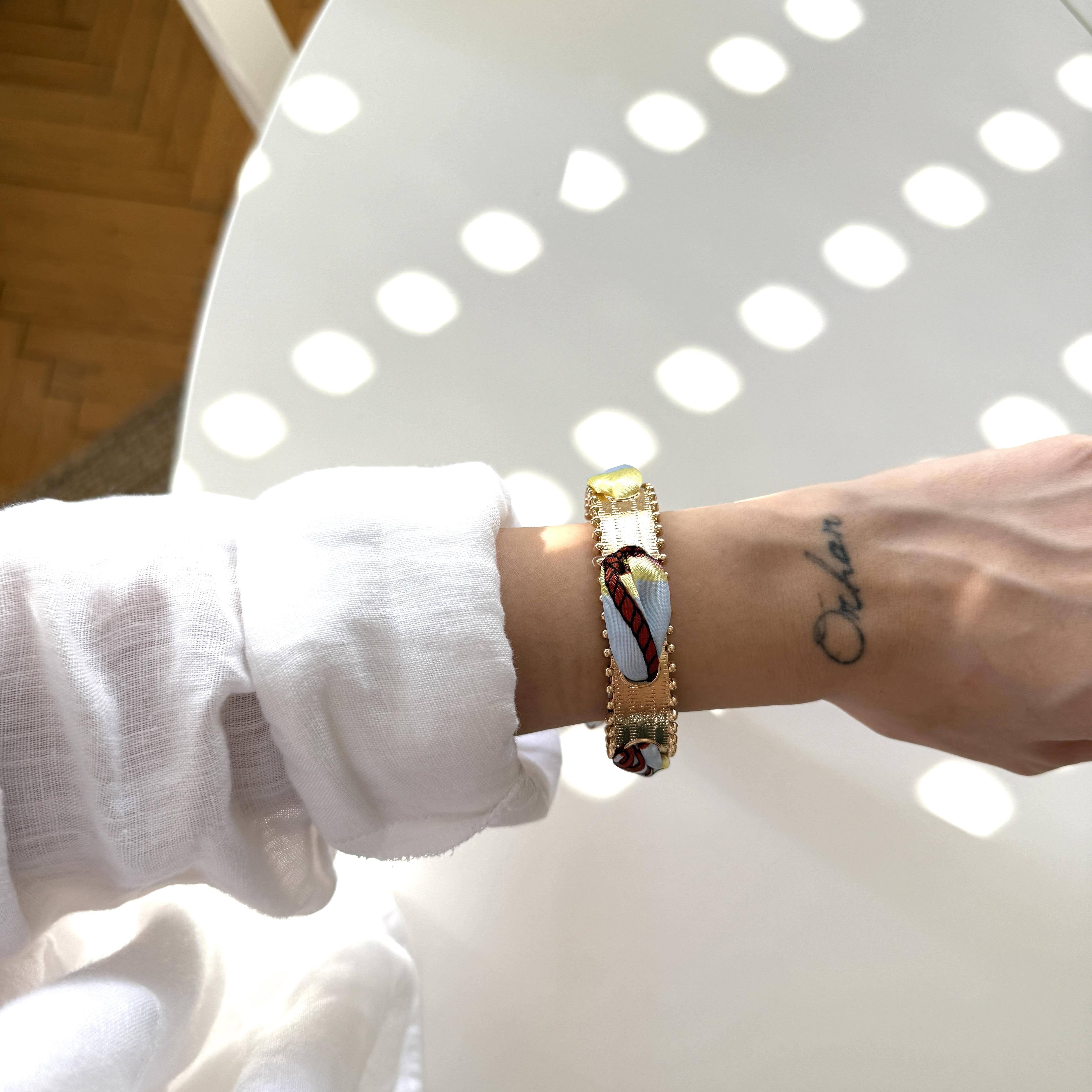 Renkli İnce Fular Bilezik