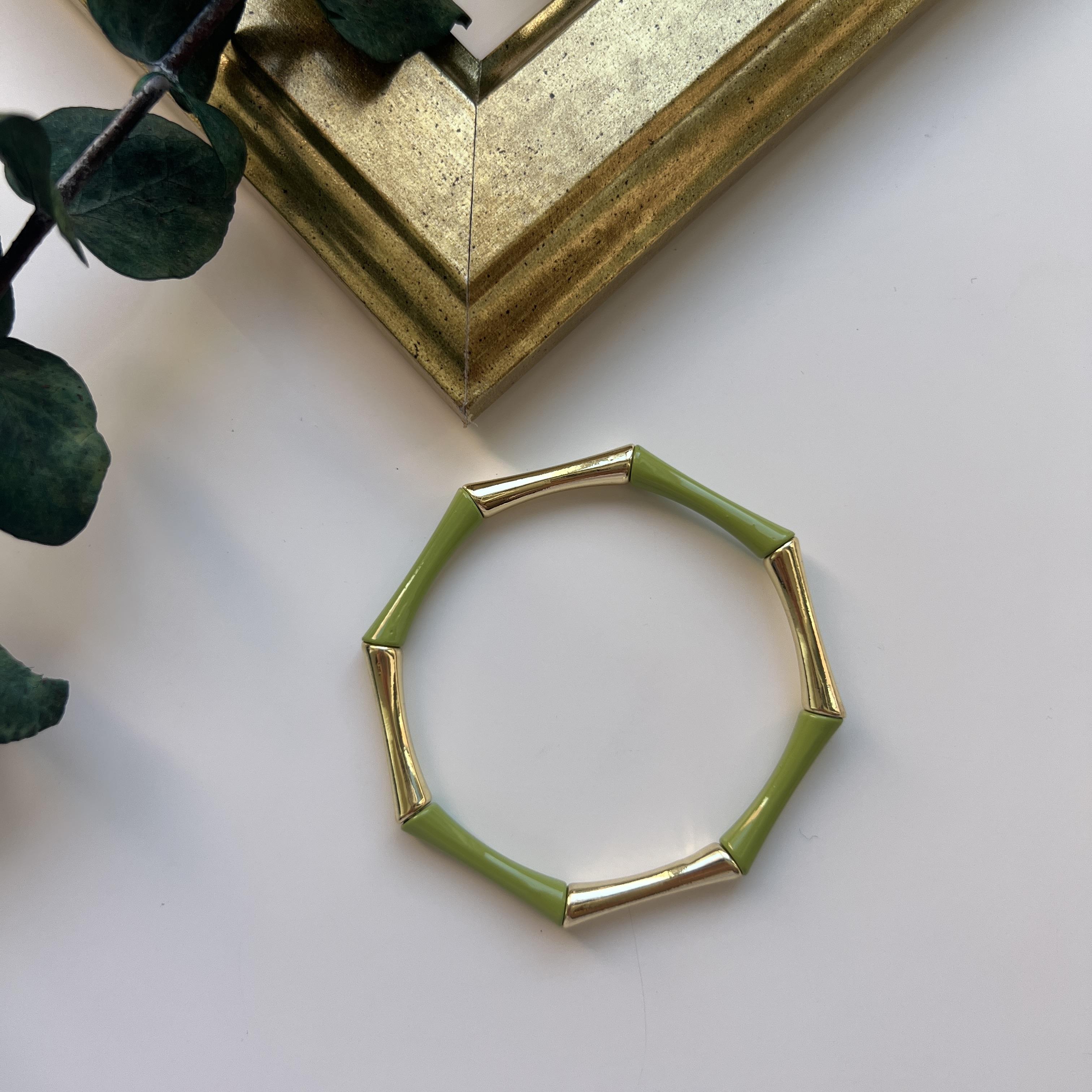 Seramik Lastikli Kemik Bileklik Yeşil