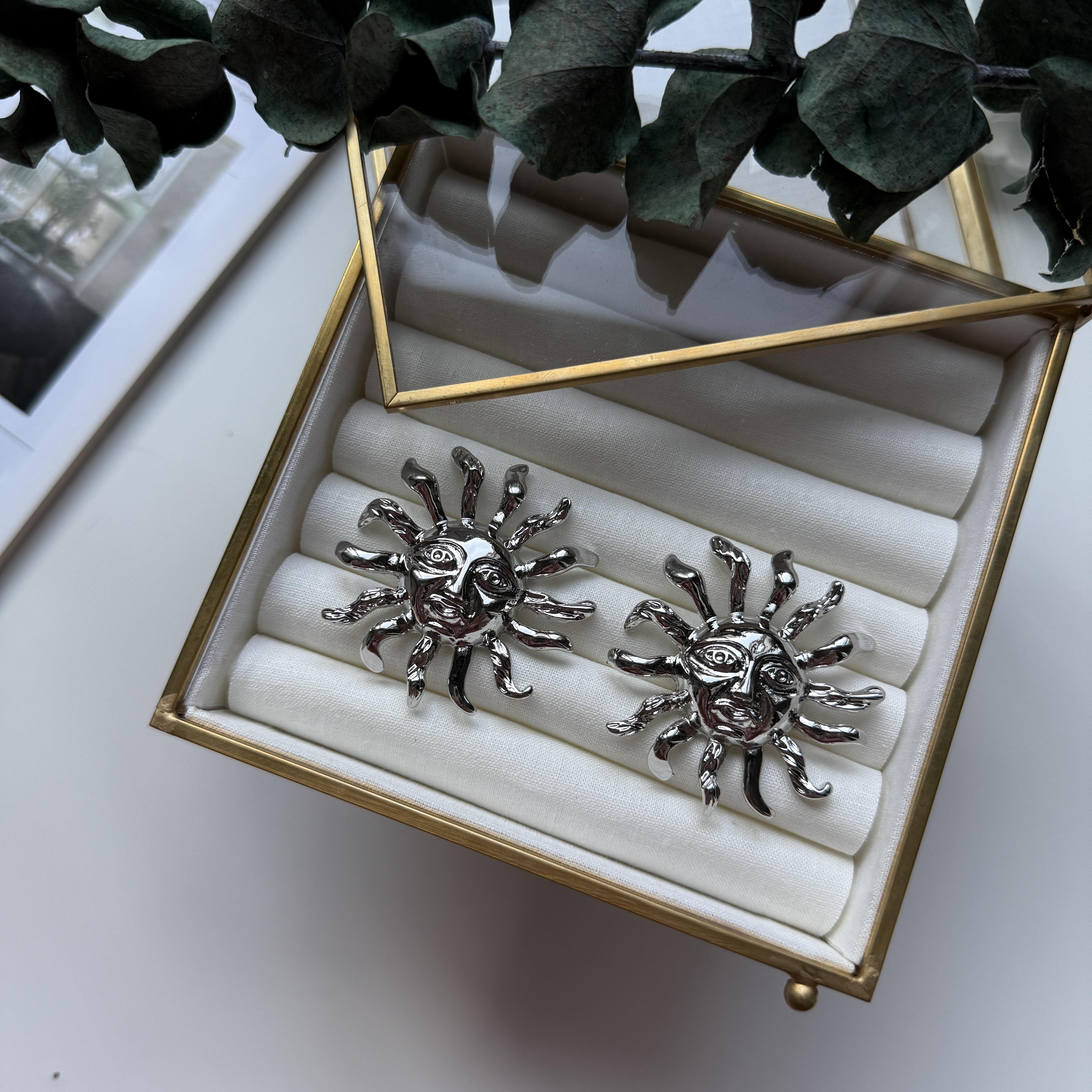 Silver Büyük Güneş Küpe
