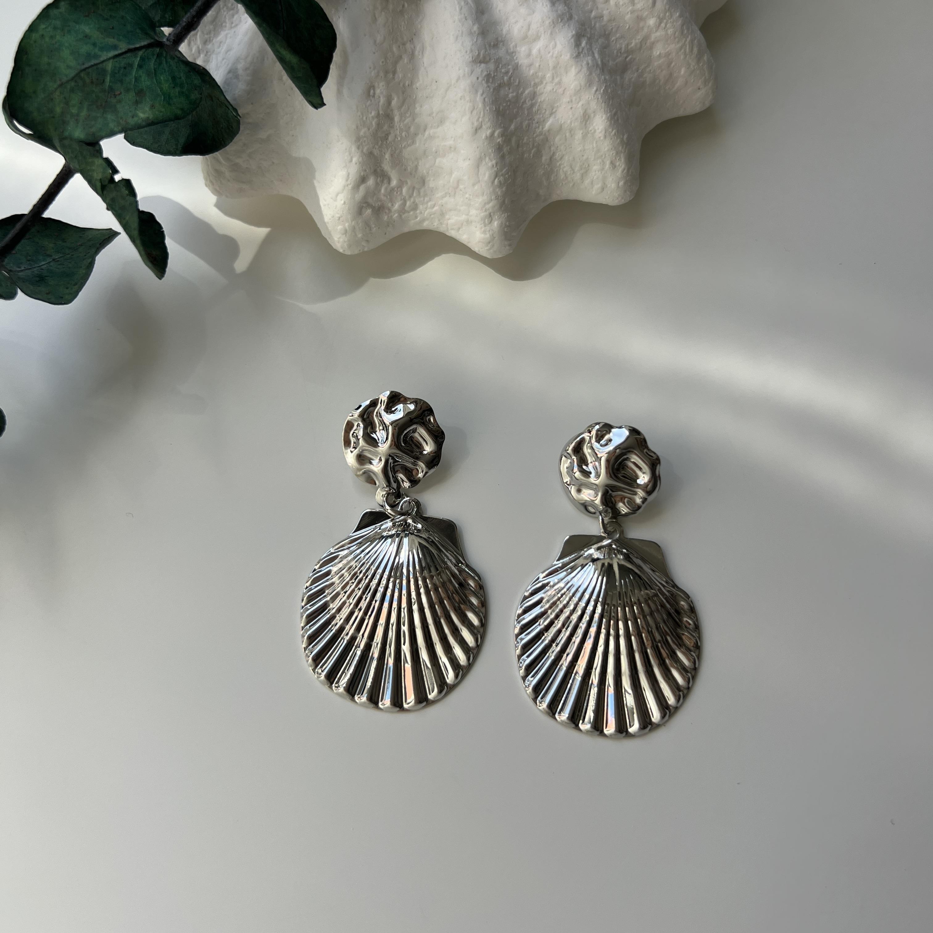 Silver Ezme Deniz Kabuğu Küpe