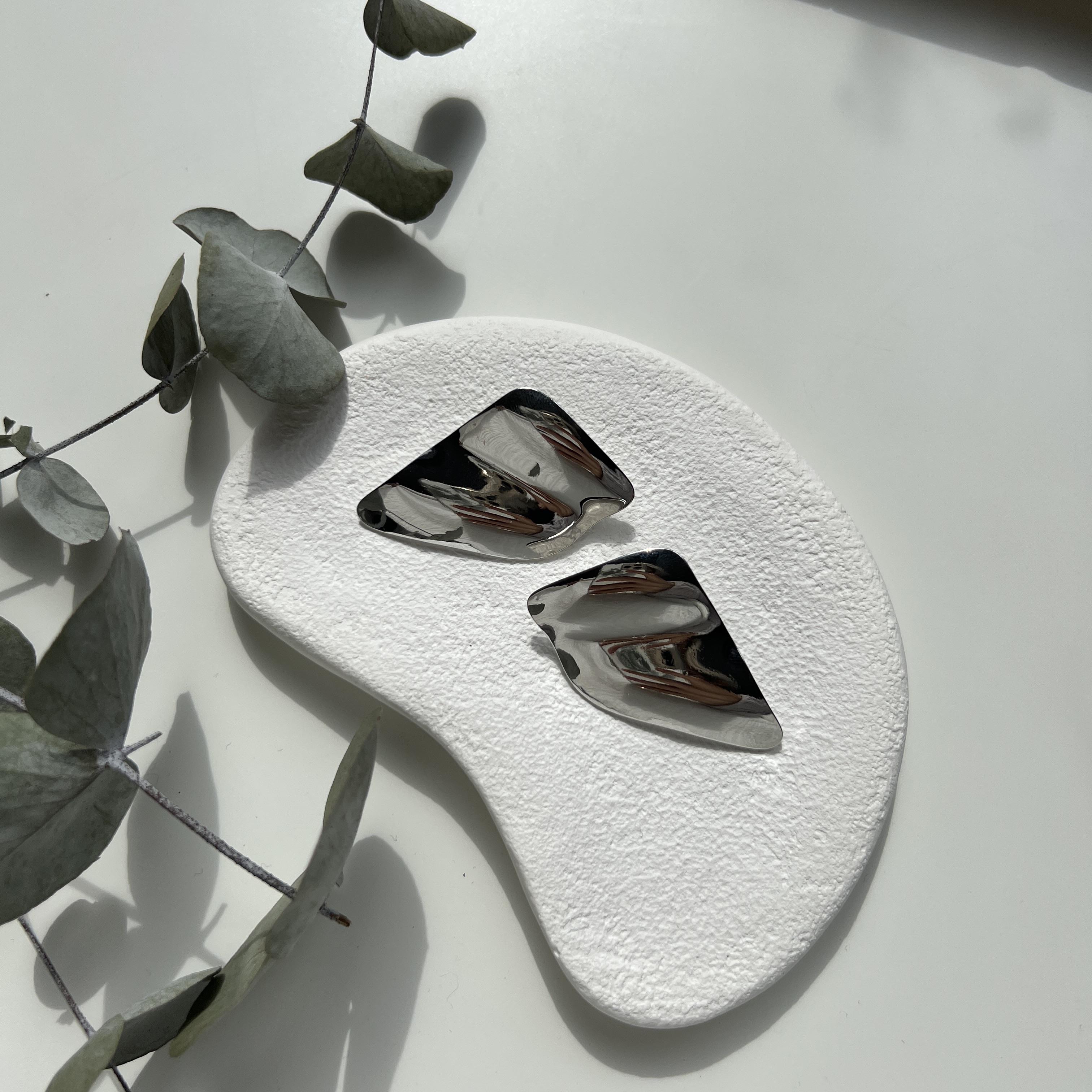 Silver Plaka Küpe