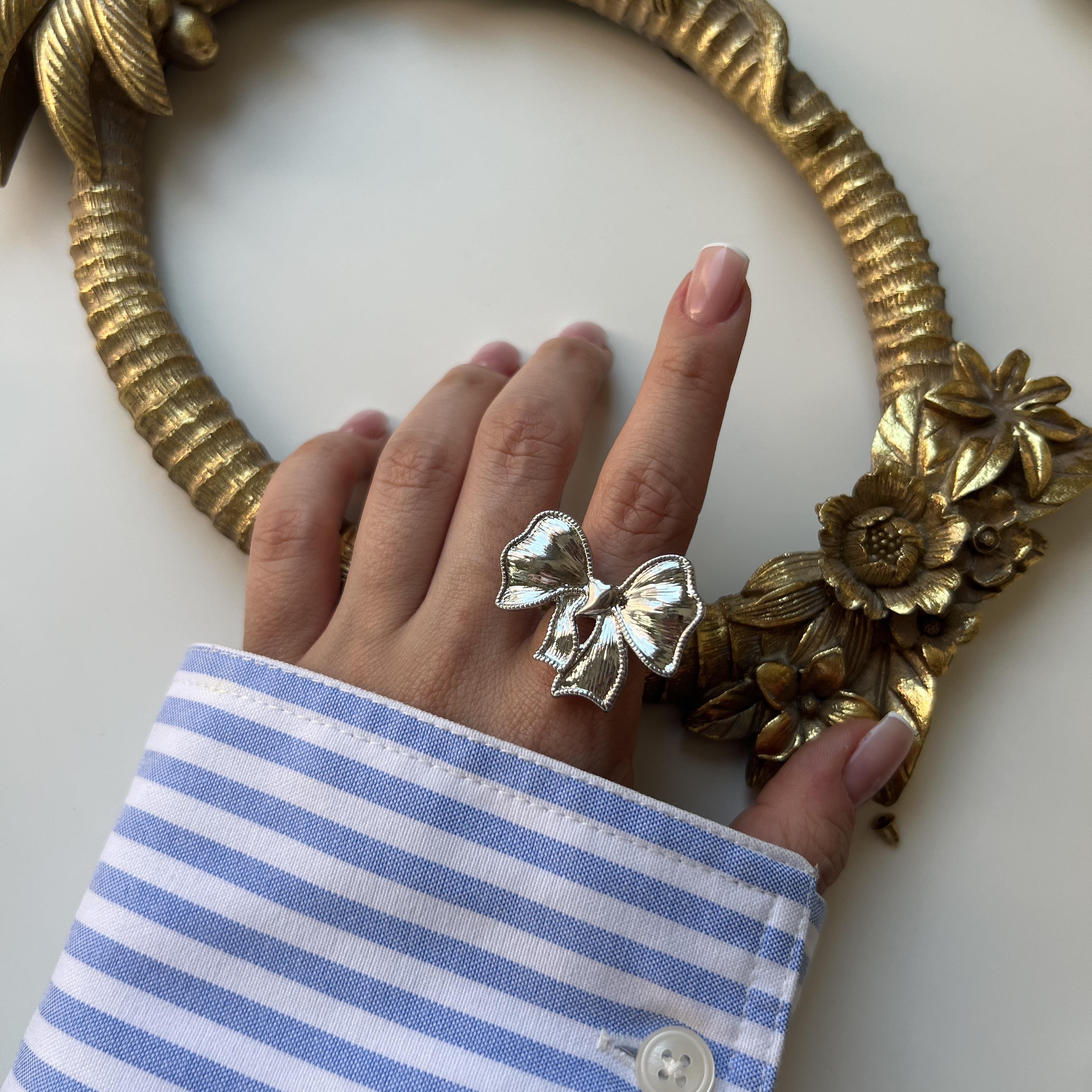 Silver Vintage Fiyonk Yüzük