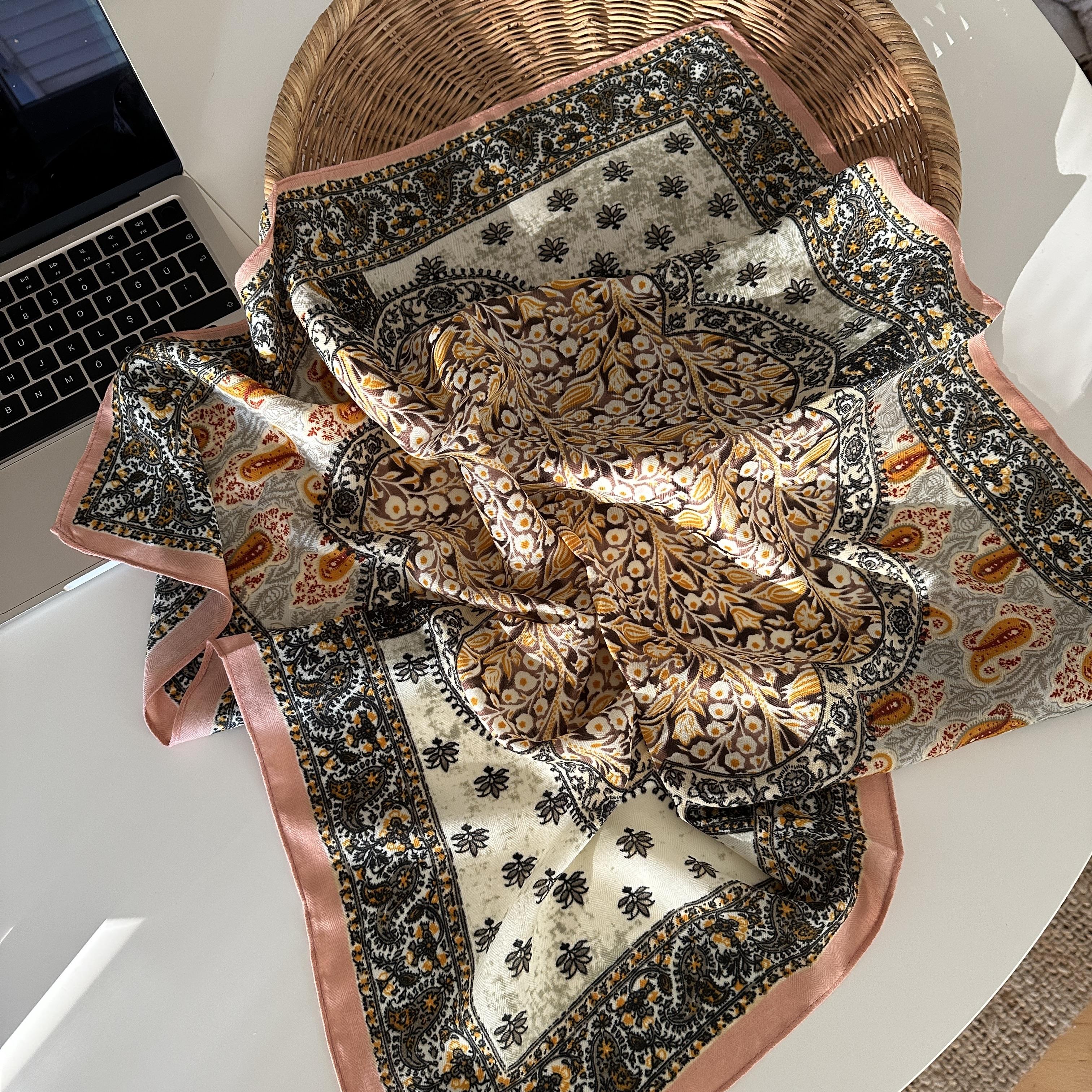 Somon Etnik Desen Şal&Fular&Bandana 70X70