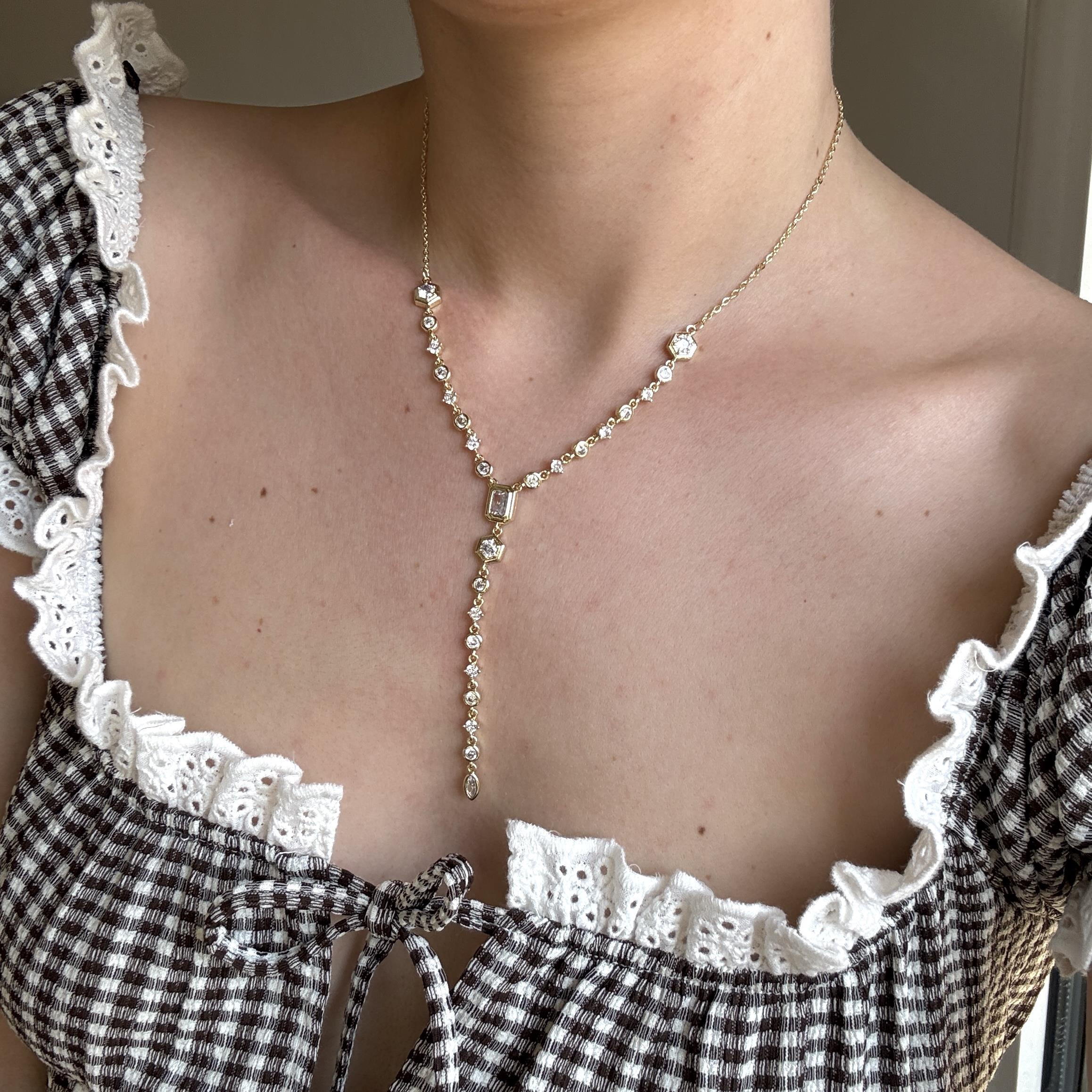 Taşlı Tasarım Y Kolye