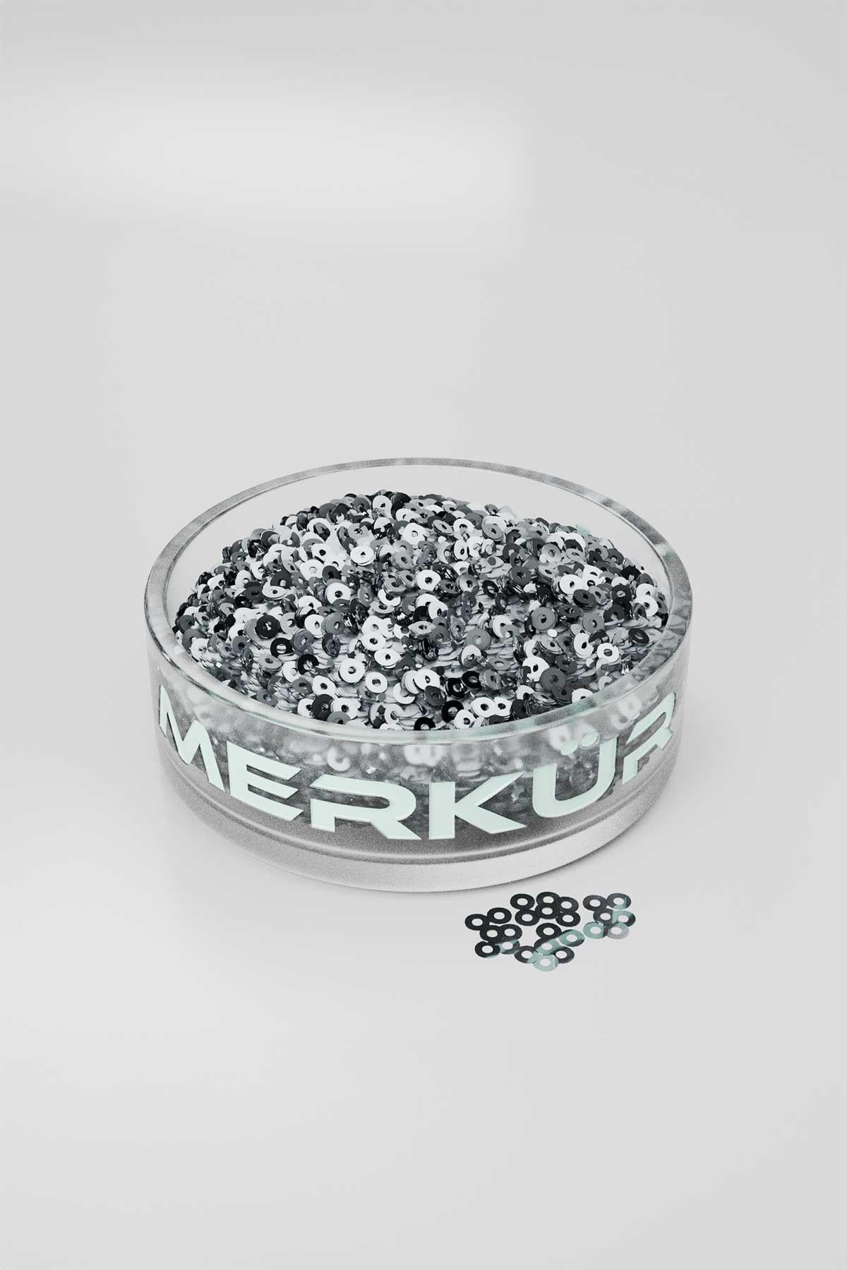 3 mm Ortadan Delik Dökme Pul Payet Koyu Gri 1000gr