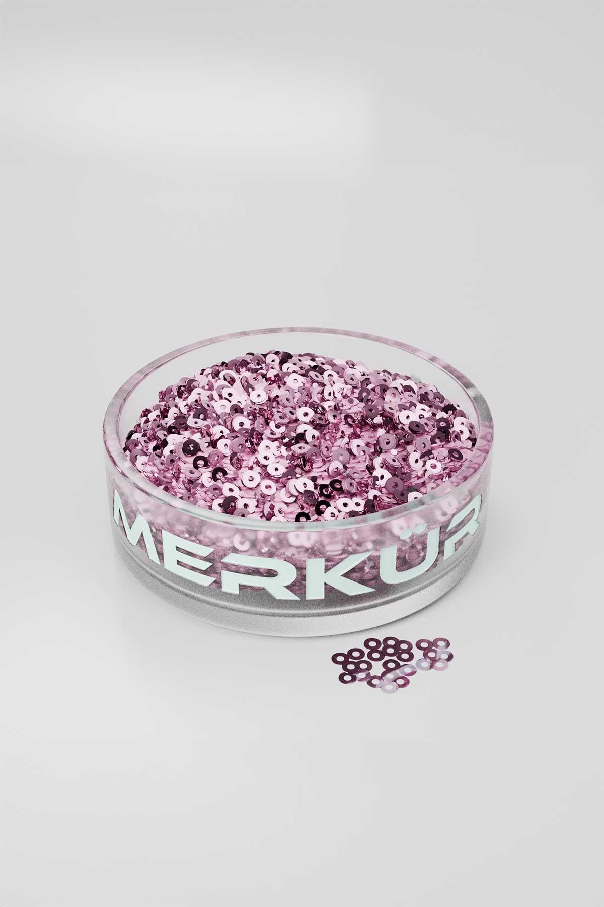 3 mm Ortadan Delik Dökme Pul Payet Küpe Çiçeği Pembe 1000gr