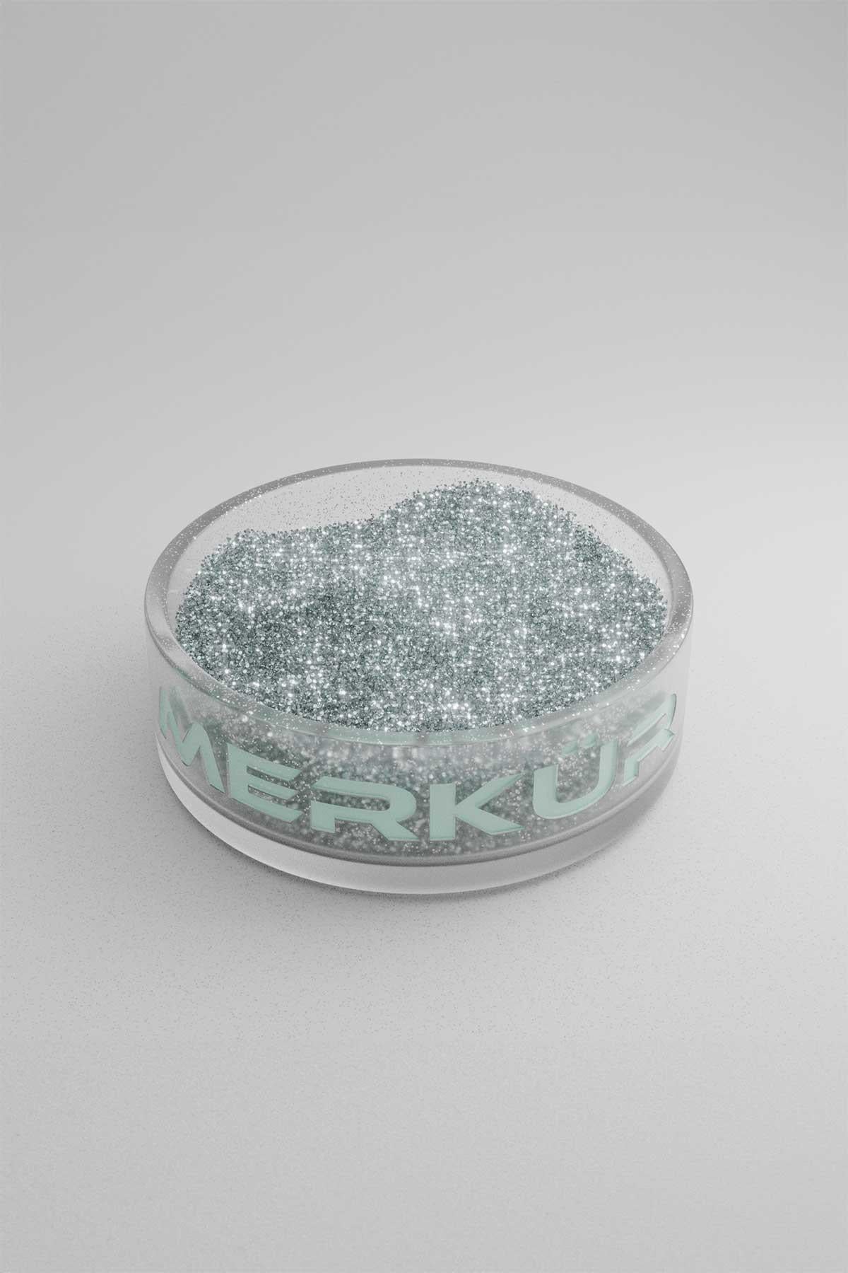 Gümüş/Mavi Renk Toz Sim Glitter 500GR
