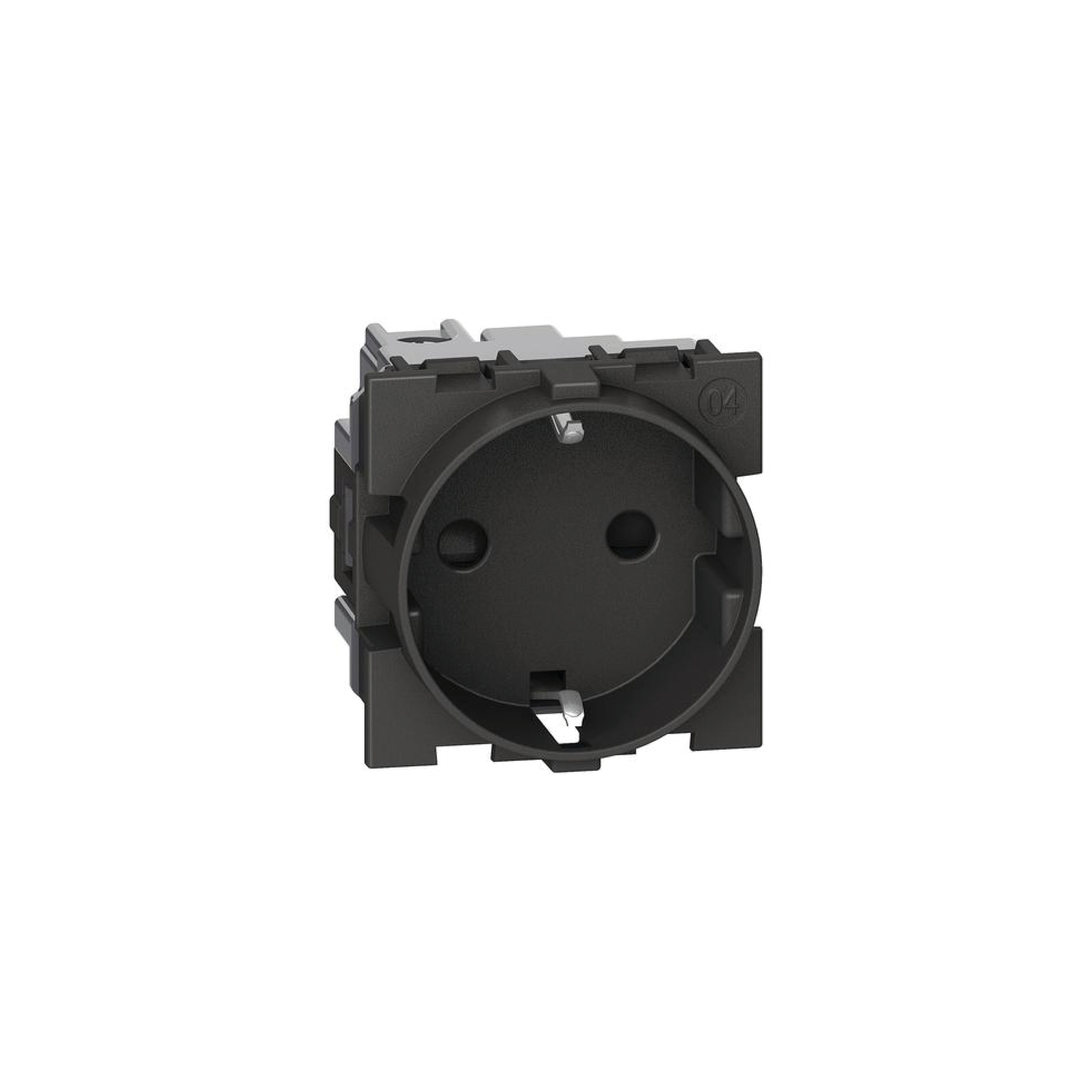 BTİCİNO - Alman Standardı Topraklı Priz, 16A, 250V~, Vidalı Bağlantı, Çocuk Korumalı, 2M, Siyah