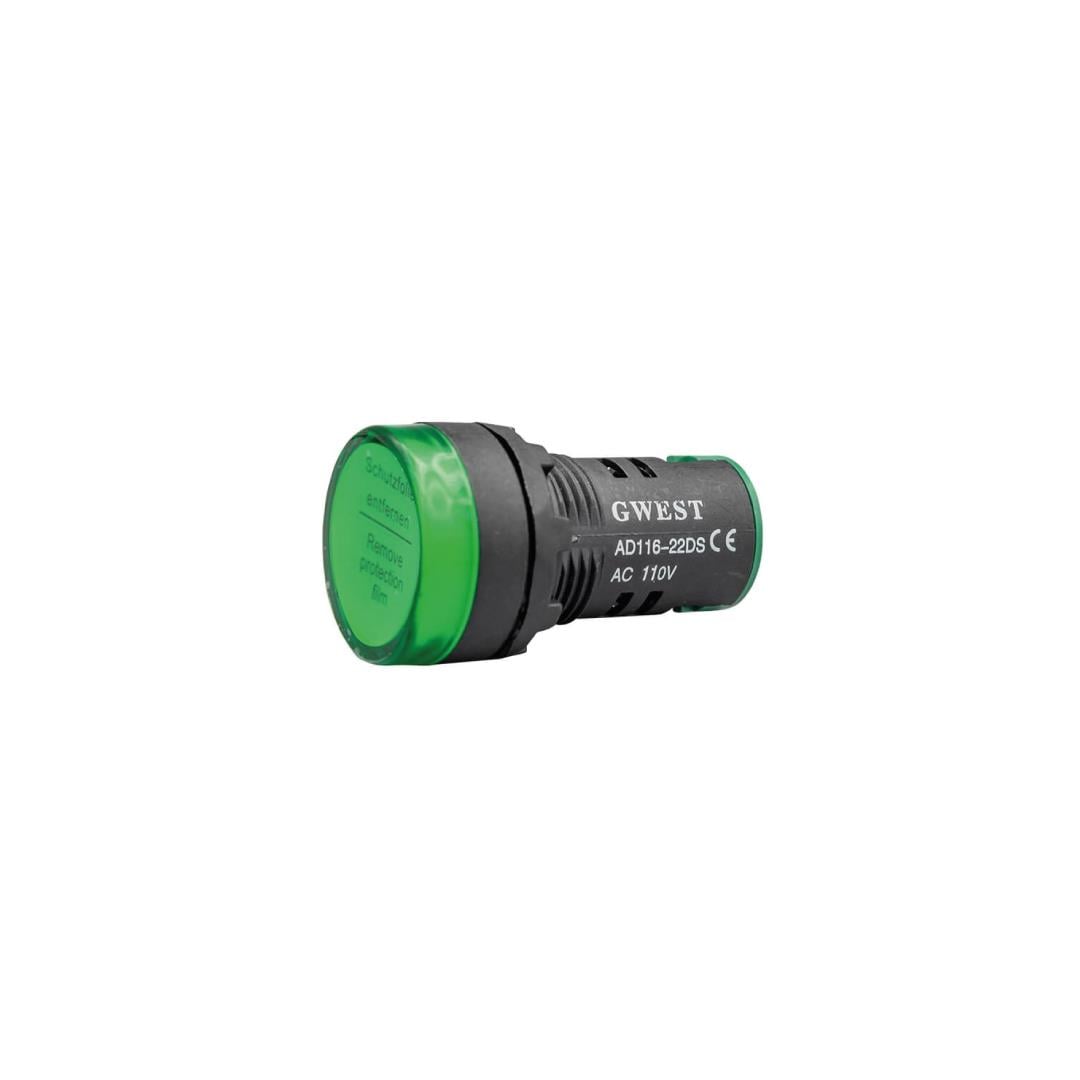 GWEST - 16mm YEŞİL 24V. SİNYAL LAMBASI  - 10ADET