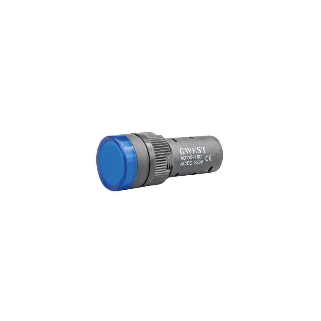 GWEST - 22mm MAVİ 220V. SİNYAL LAMBASI  - 10ADET