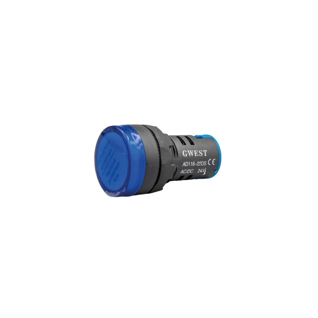 GWEST - 22mm MAVİ 24V. SİNYAL LAMBASI  - 10ADET