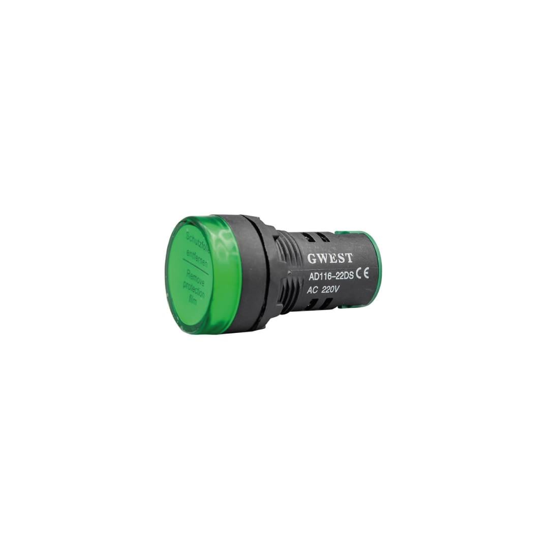 GWEST - 22mm YEŞİL 220V. SİNYAL LAMBASI - 10ADET
