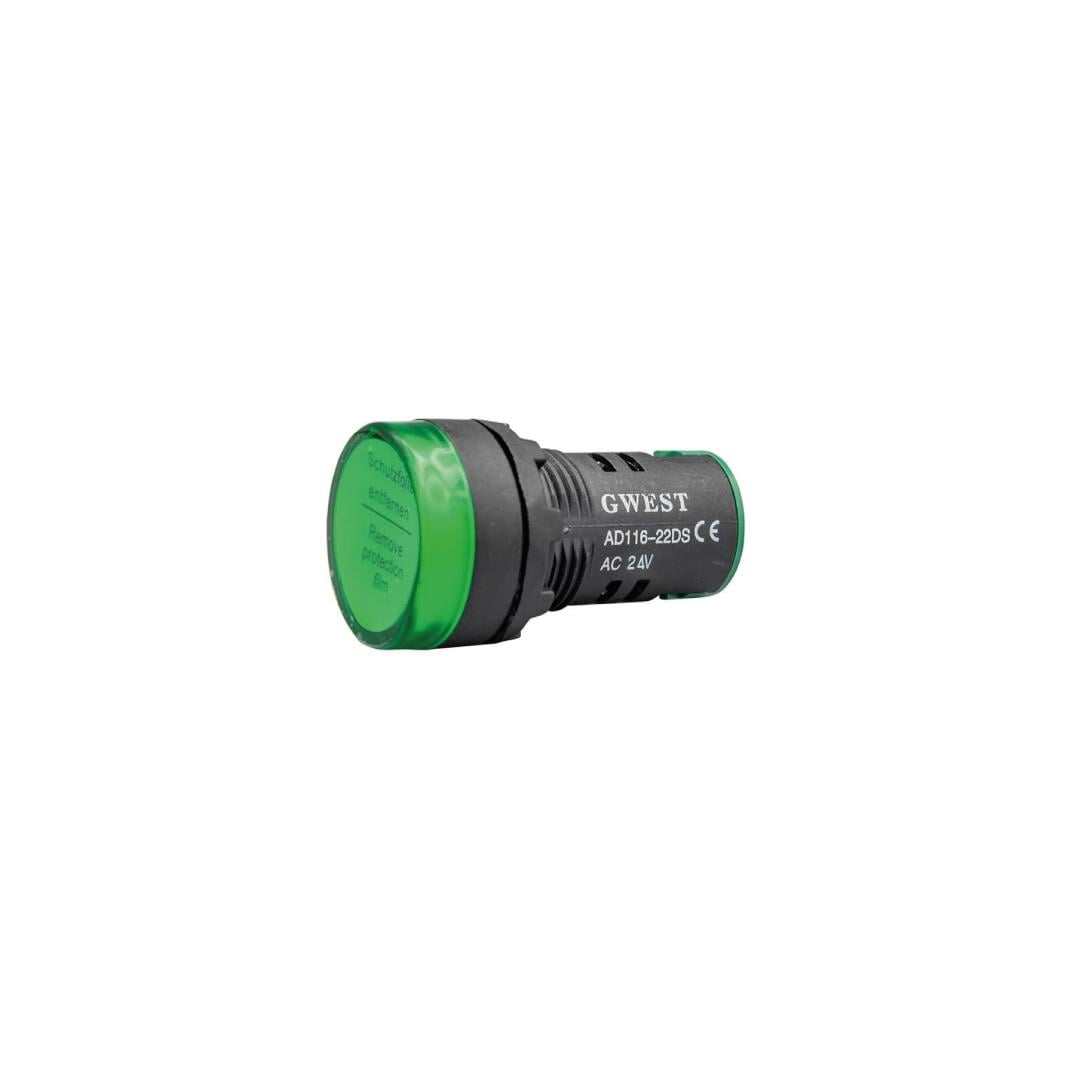 GWEST - 22mm YEŞİL 24V. SİNYAL LAMBASI  - 10ADET