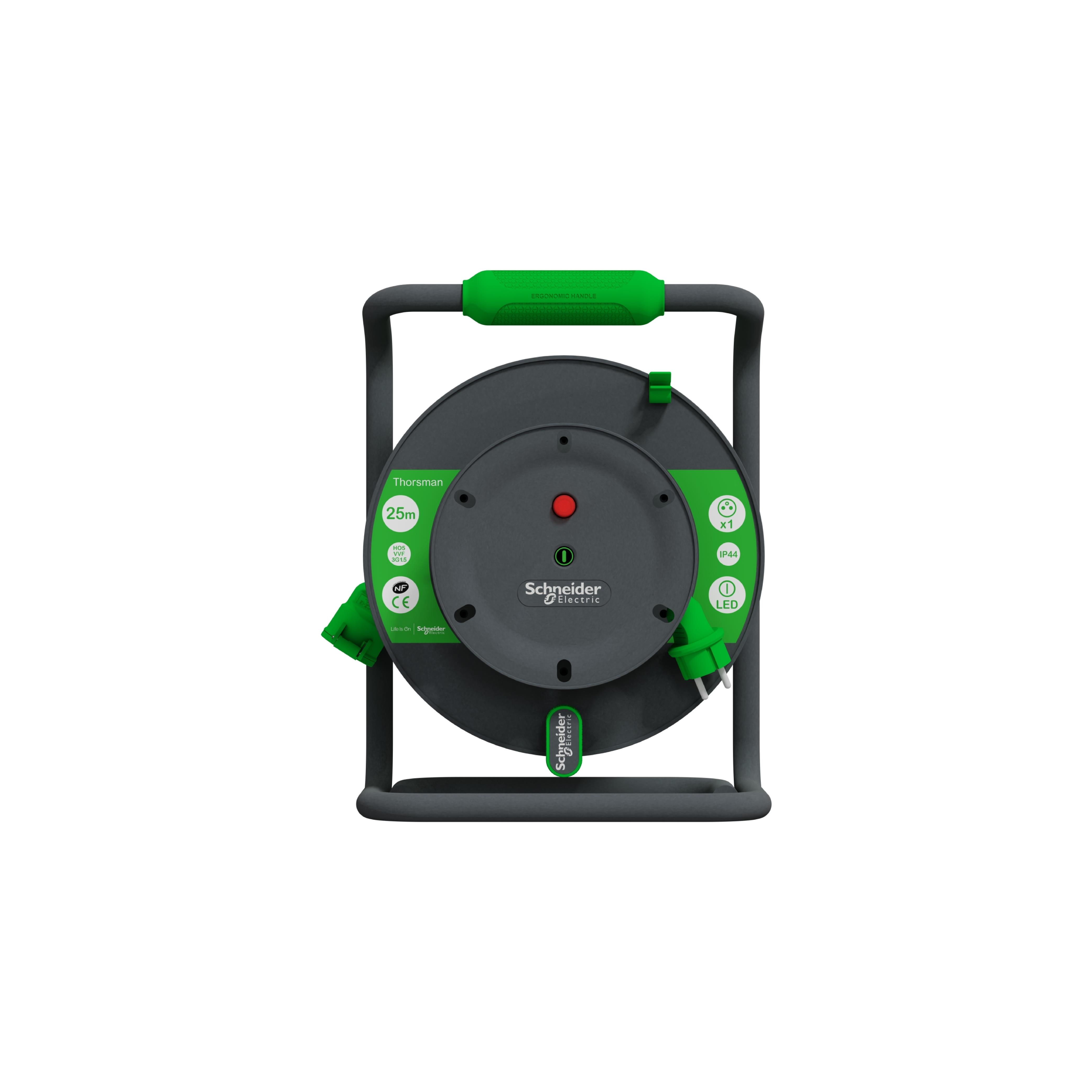 Kablo Makarası Geniş, IP44, HO5VVF 3G1.5 25mt kablolu, topraksız