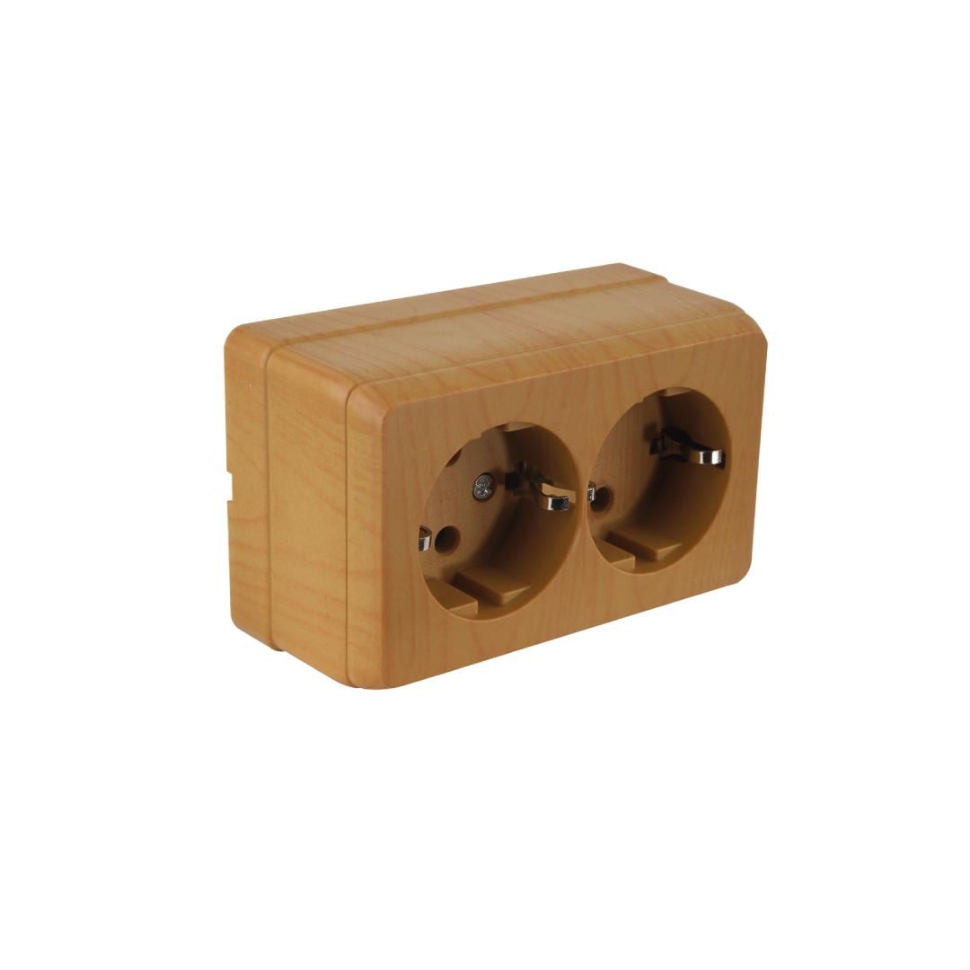 MUTLUSAN - BRON S/Ü İKİLİ TOP.LI PRİZ PORSELEN MEŞE