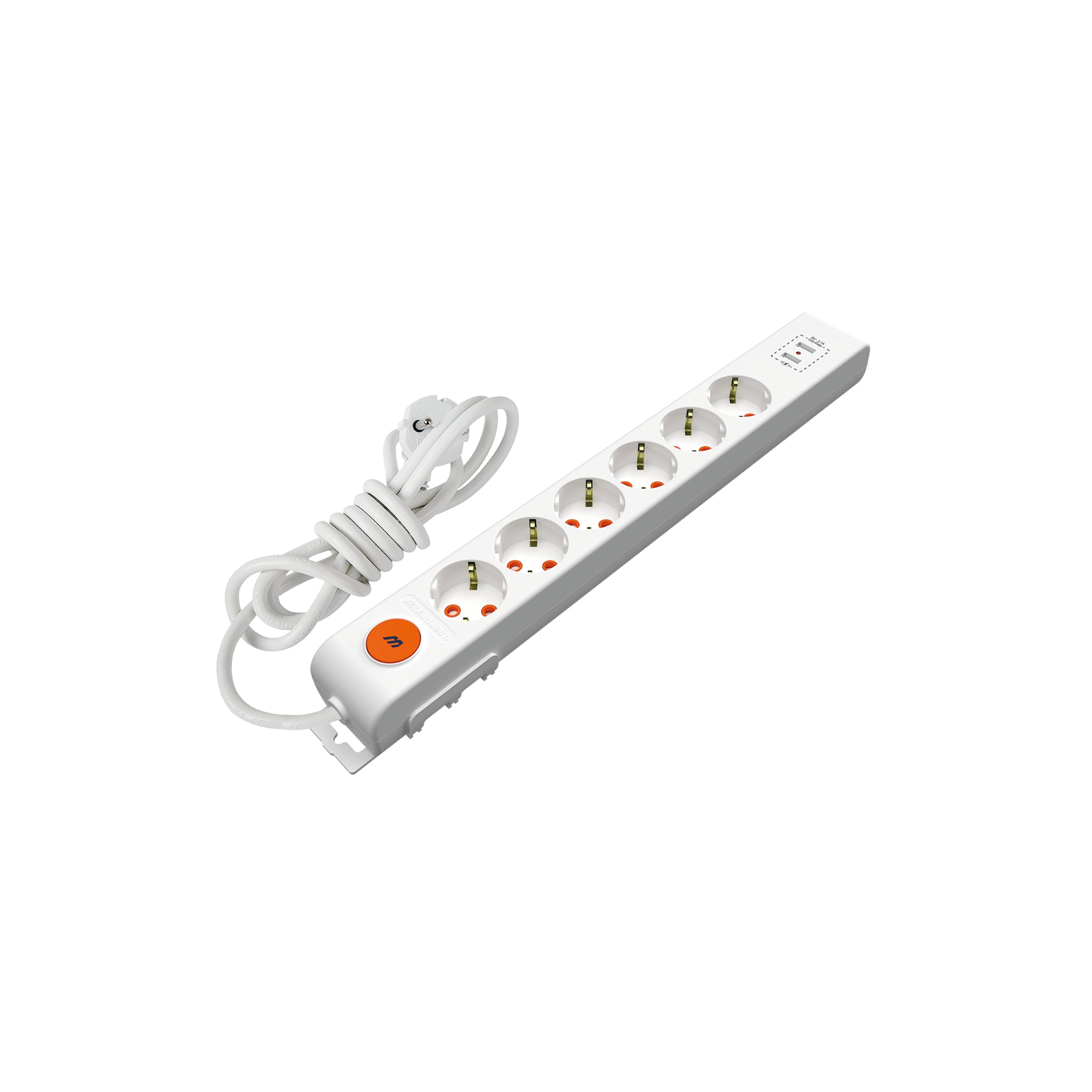 MUTLUSAN - RI-TECH ALTILI USB ANAHT. TOP.LI GRUP PRİZ(Ç.K.)(2 MT)