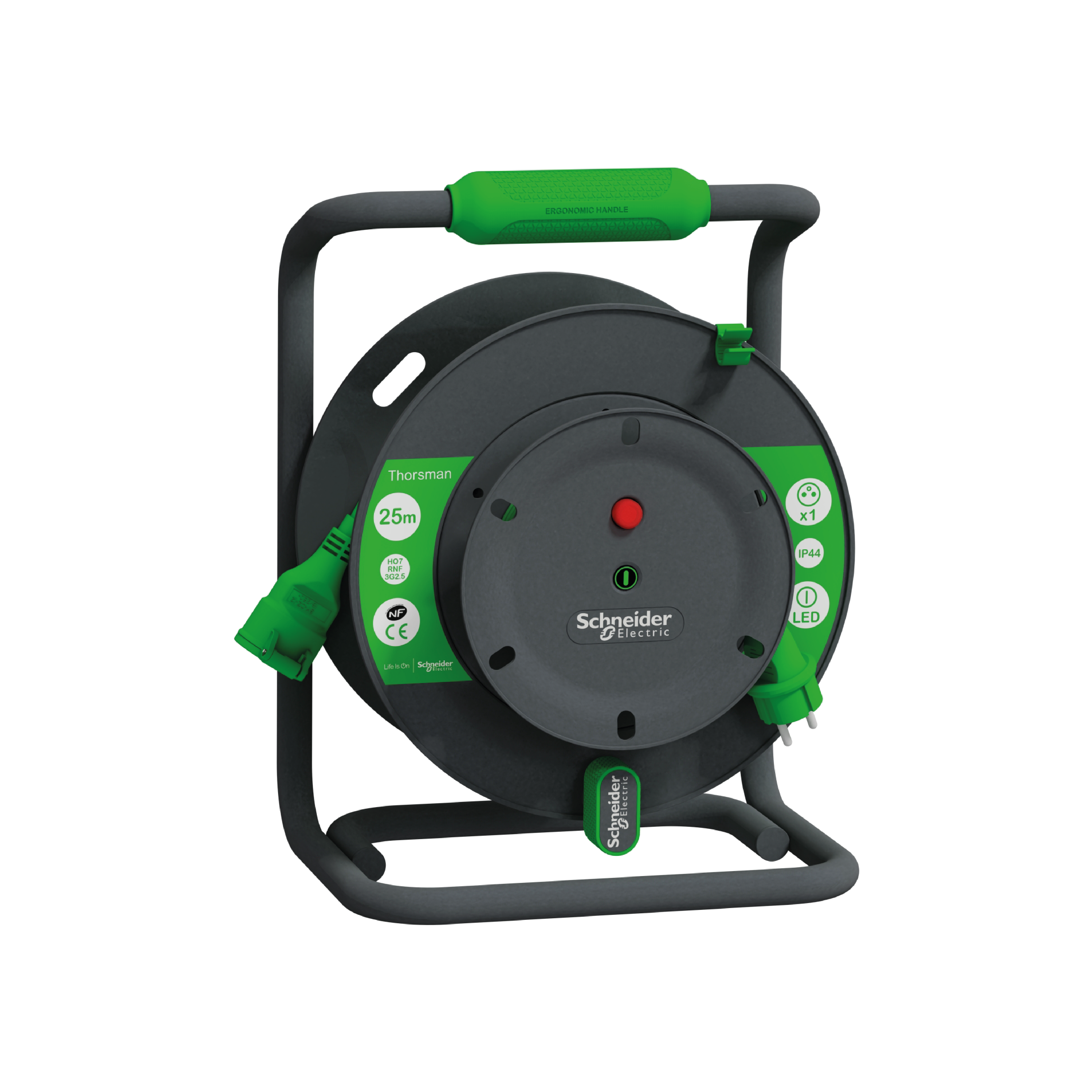 Schneider Kablo Makarası Geniş, IP44, HO7RNF 3G2.5 25mt kablolu, topraksız
