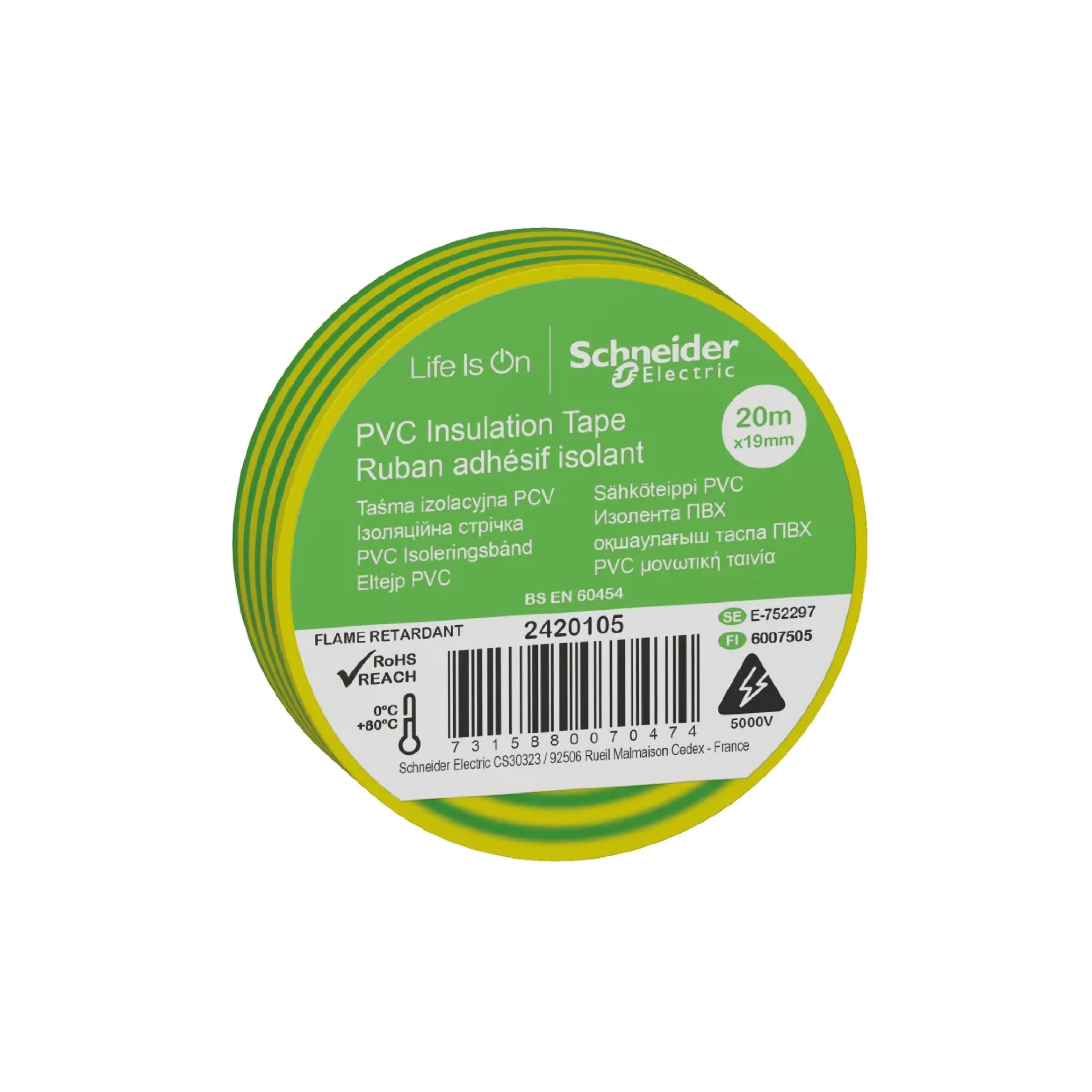 SCHNEIDER - Thorsman İzole Bant 19mmx20mt sarı/yeşil