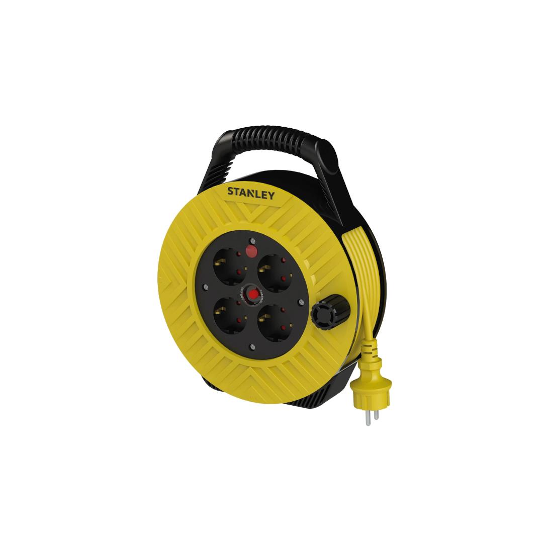 Stanley Ev Tipi IP20 4 Soketli 10 Metre Makaralı Kablo