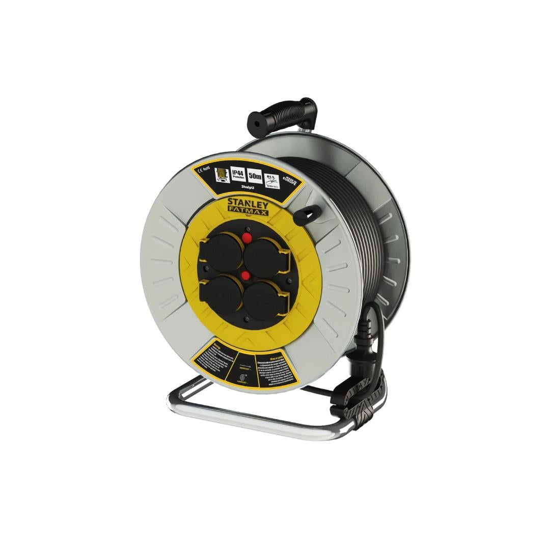 Stanley Metal IP44 4 Soketli 50 Metre Makaralı Kablo 2.5mm