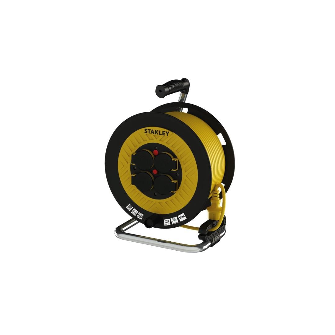 Stanley ST-P Serisi IP44 4 Soketli 50 Metre Makaralı Kablo / 3x1,5mm