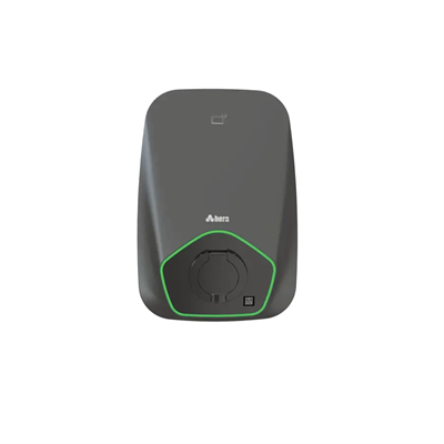 Hera BS12C Koyu Gri Gövde Rengi / Tip2 Soketli 7,4kW RFID, Wifi, Ethernet, Bluetooth Sistemli Monofaze Şarj İstasyonu